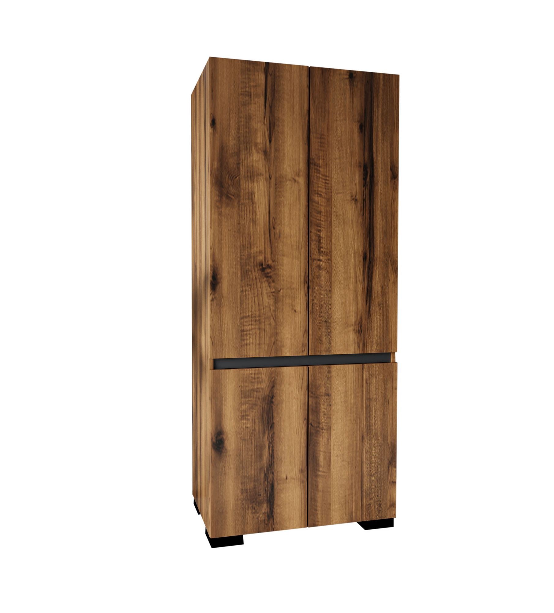 Guarda-roupa – 90 cm x 210 cm x 52 cm – Nogueira e Antracite – Aglomerado revestido de melamina