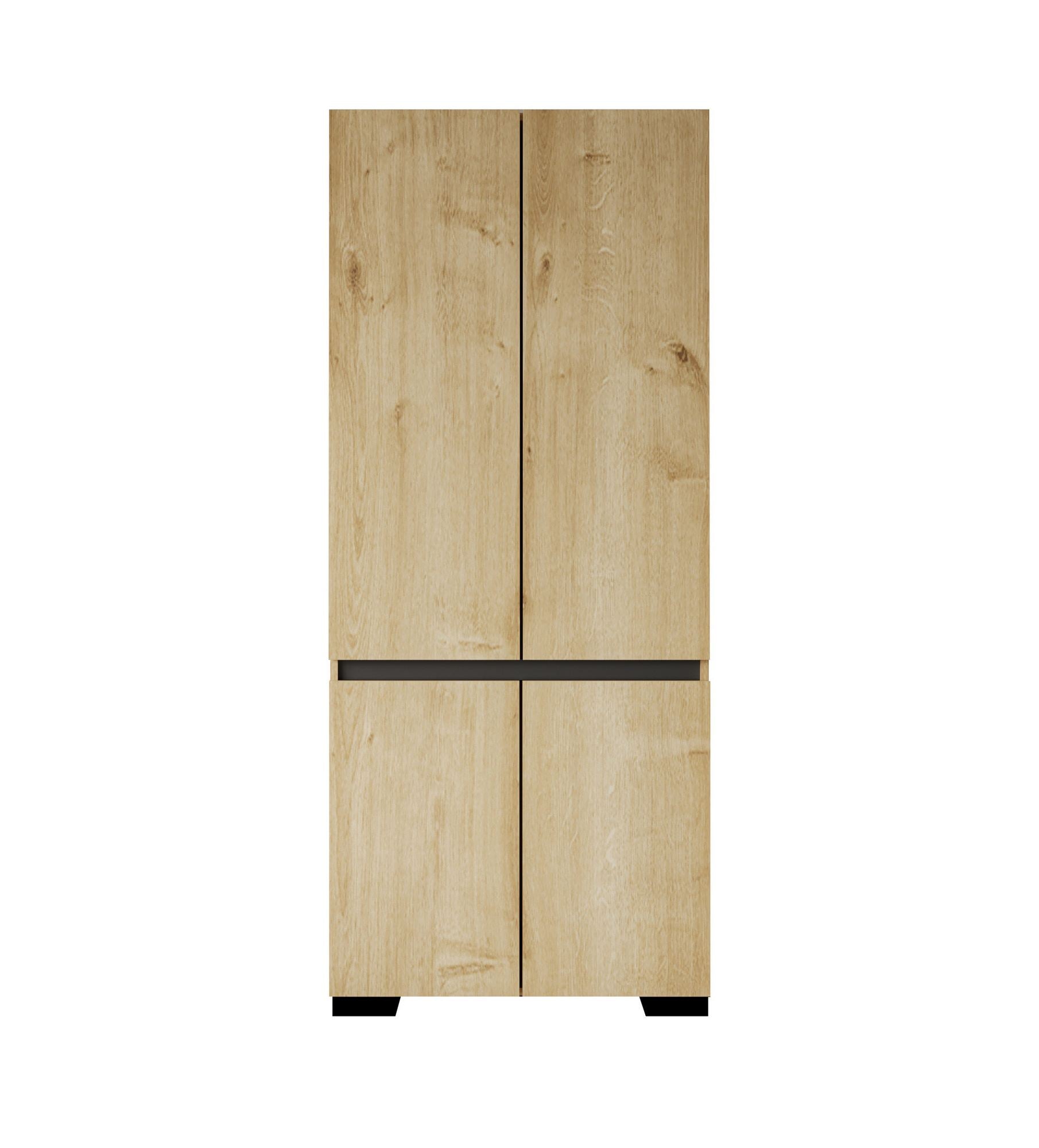 Guarda-roupa – 90 cm x 210 cm x 52 cm – Carvalho Safira e Antracite – Aglomerado com melamina