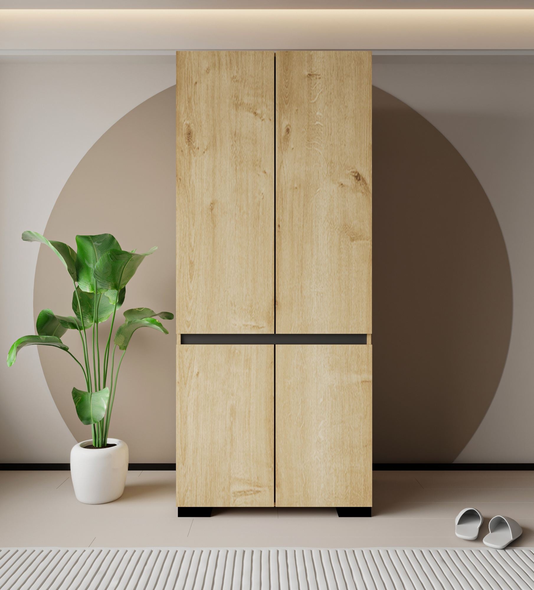 Guarda-roupa 90cm – Carvalho Safira e Antracite – Aglomerado