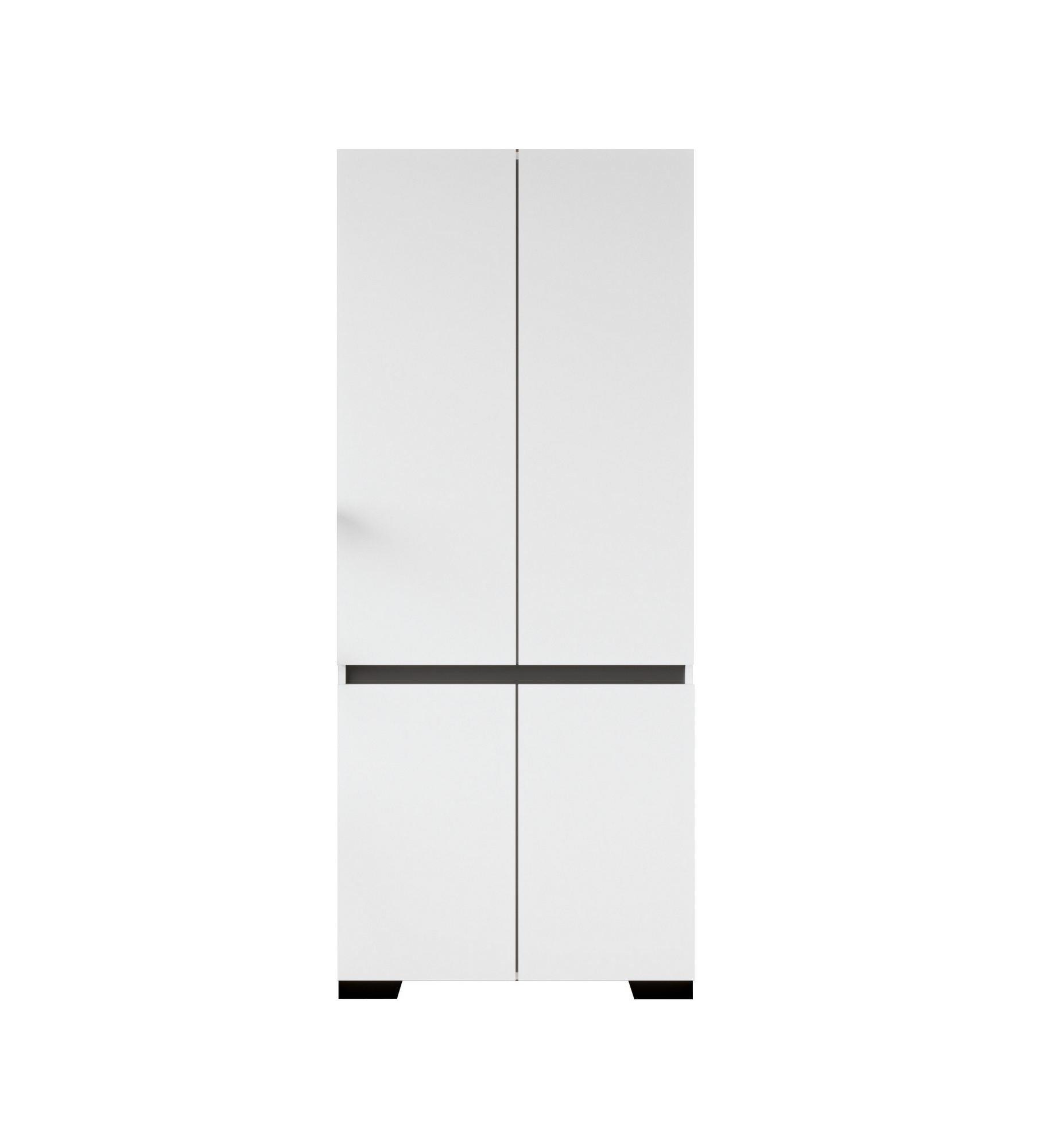 Guarda-roupa – 90 cm x 210 cm x 52 cm – Branco e Antracite – Aglomerado revestido com melamina
