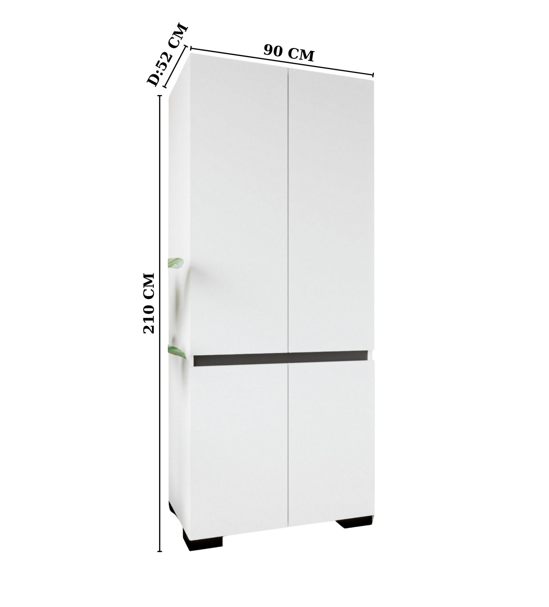 Guarda-roupa – 90 cm x 210 cm x 52 cm – Branco e Antracite – Aglomerado revestido com melamina