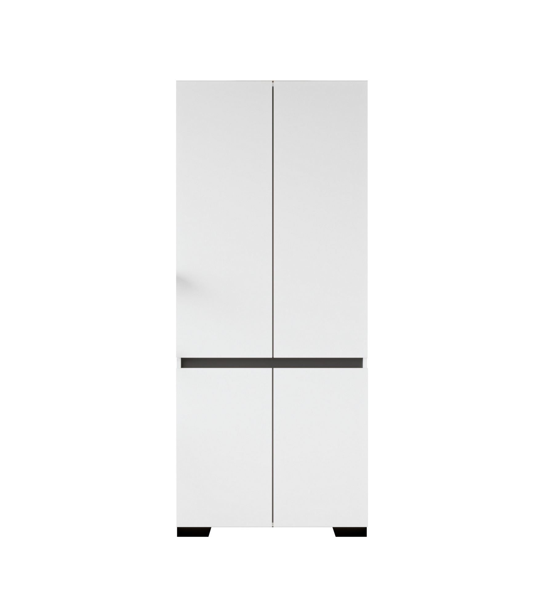 Guarda-roupa – 90 cm x 210 cm x 52 cm – Branco e Antracite – Aglomerado