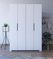 Guarda-roupa de aglomerado revestido com 100% de melamina – 120 cm x 180 cm x 43,3 cm – Branco