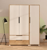 Guarda-Roupa – 137 cm x 183 cm x 45 cm – Carvalho Safira e Branco – Aglomerado revestido de melamina