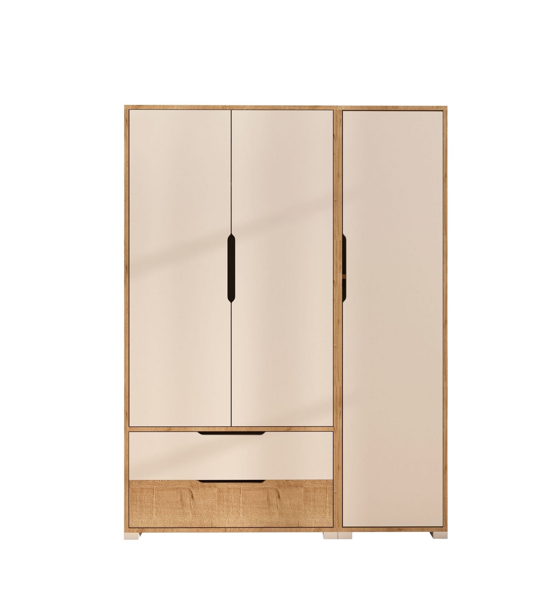 Guarda-Roupa – 137 cm x 183 cm x 45 cm – Carvalho Safira e Branco – Aglomerado revestido de melamina