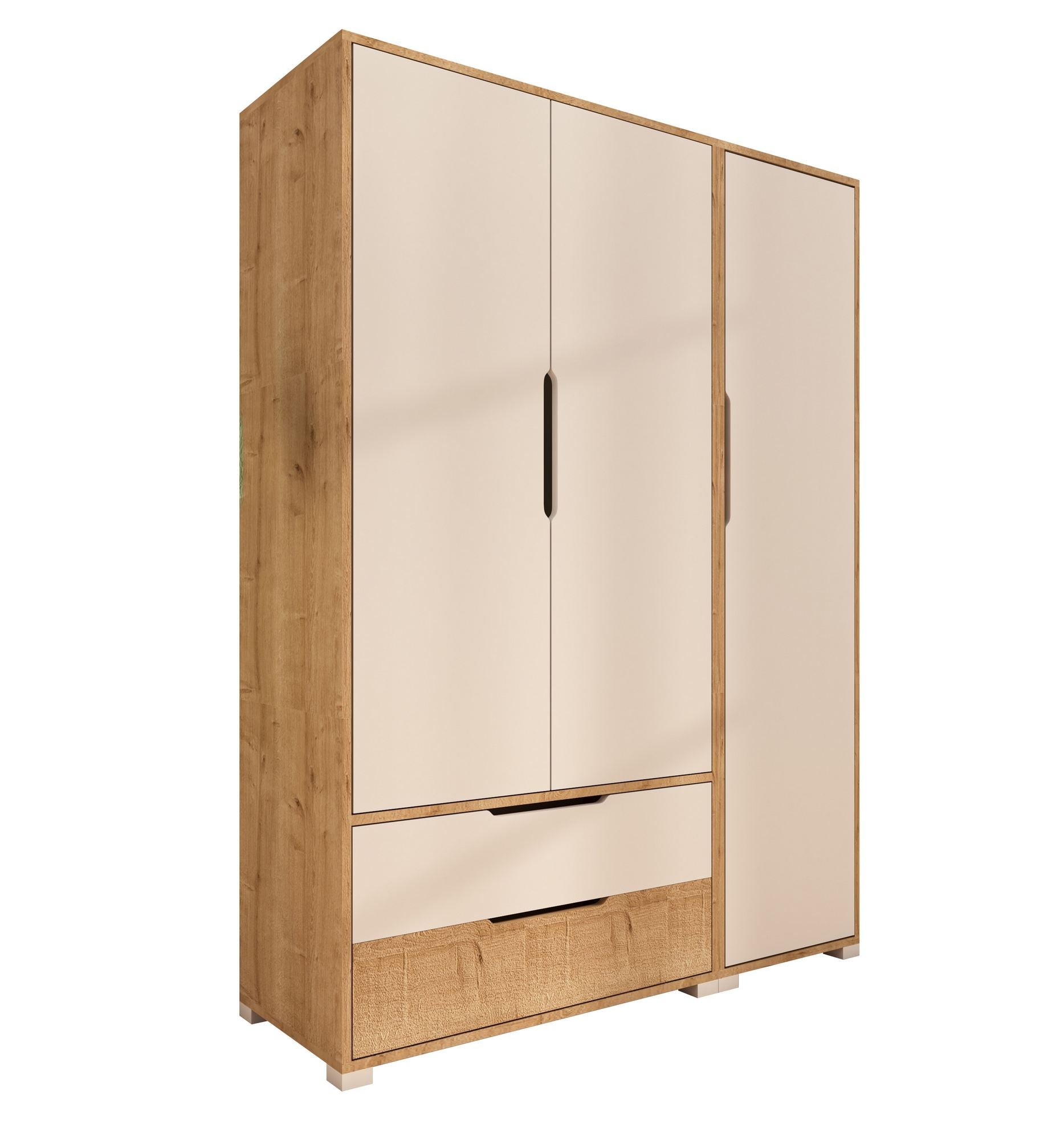 Guarda-Roupa – 137 cm x 183 cm x 45 cm – Carvalho Safira e Branco – Aglomerado revestido de melamina