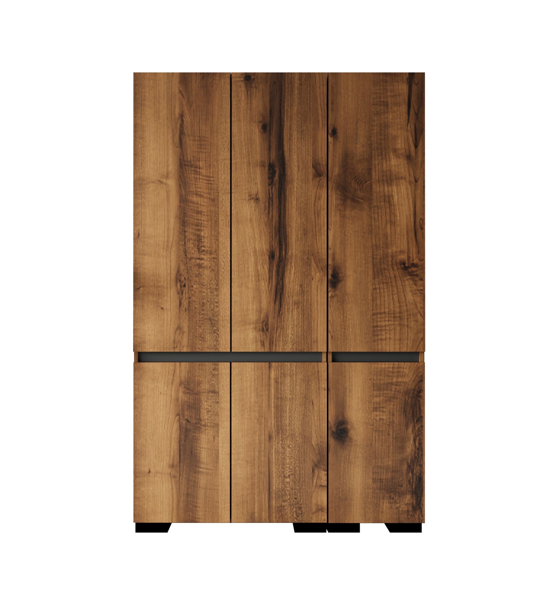 Guarda-roupa – 135 cm x 210 cm x 52 cm – Nogueira e Antracite – Aglomerado revestido de melamina