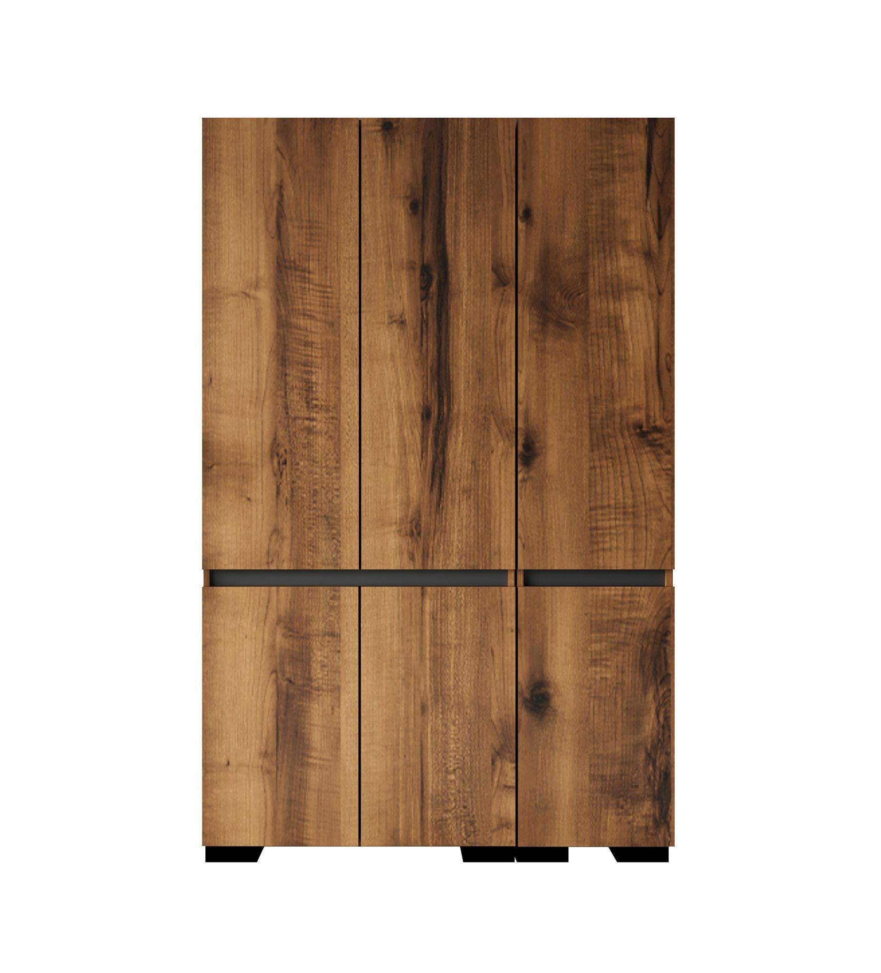Guarda-roupa de aglomerado revestido de melamina – 135 cm x 210 cm x 52 cm – Nogueira e Antracite