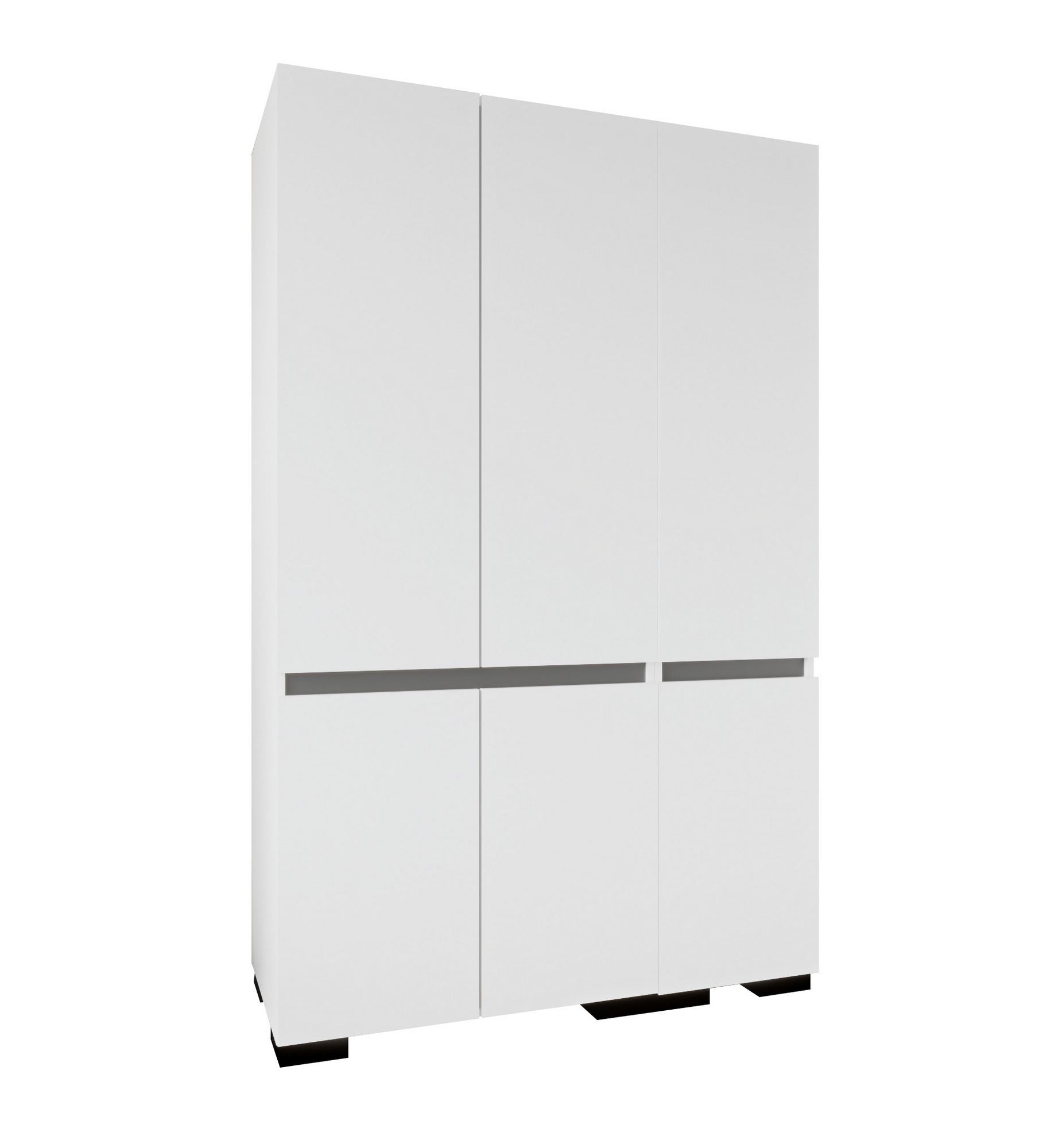 Guarda-roupa – 135 cm x 210 cm x 52 cm – Branco e Antracite – Aglomerado