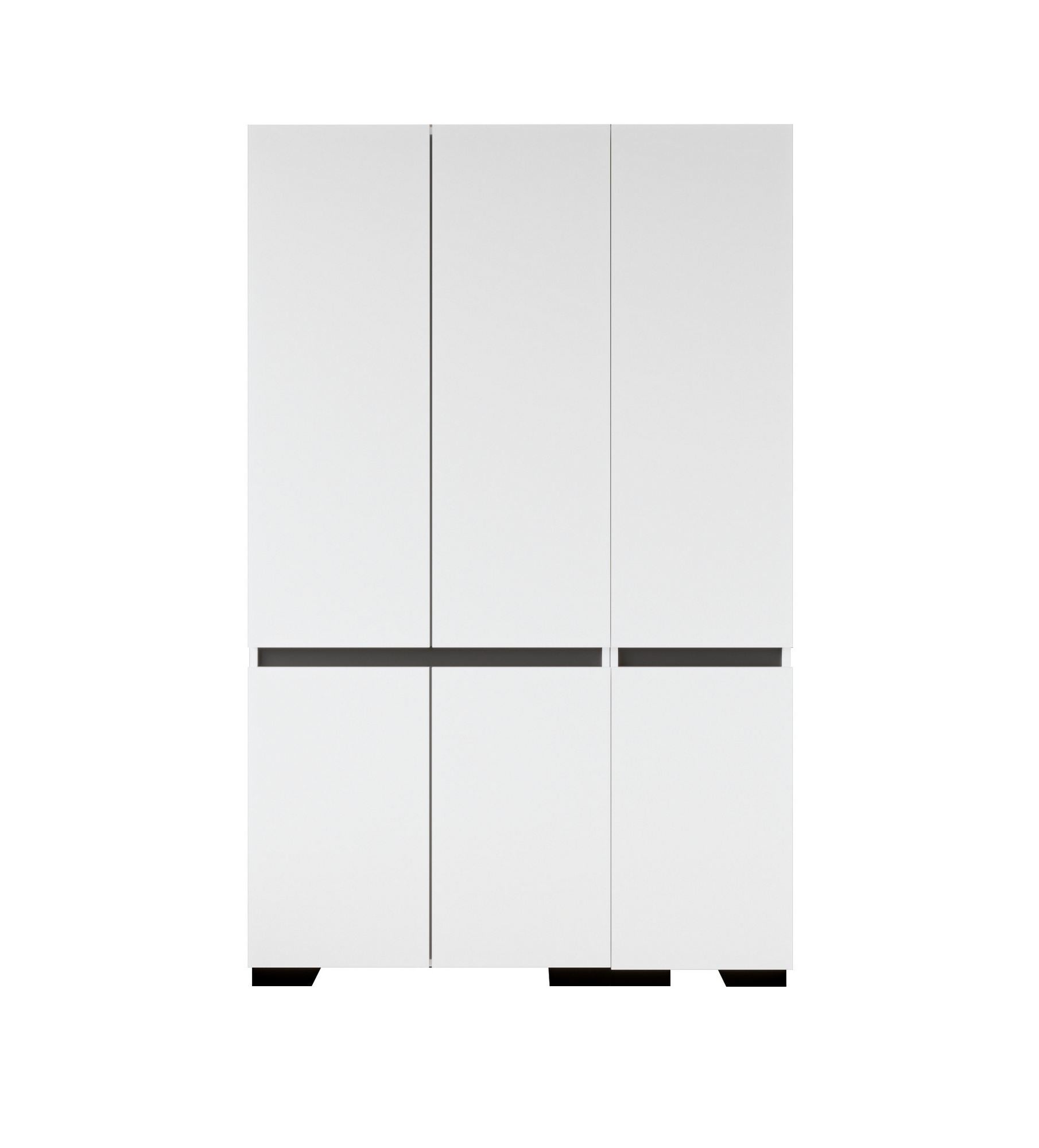 Guarda-roupa - 135 cm x 210 cm x 52 cm - Branco e Antracite - Aglomerado revestido com melamina