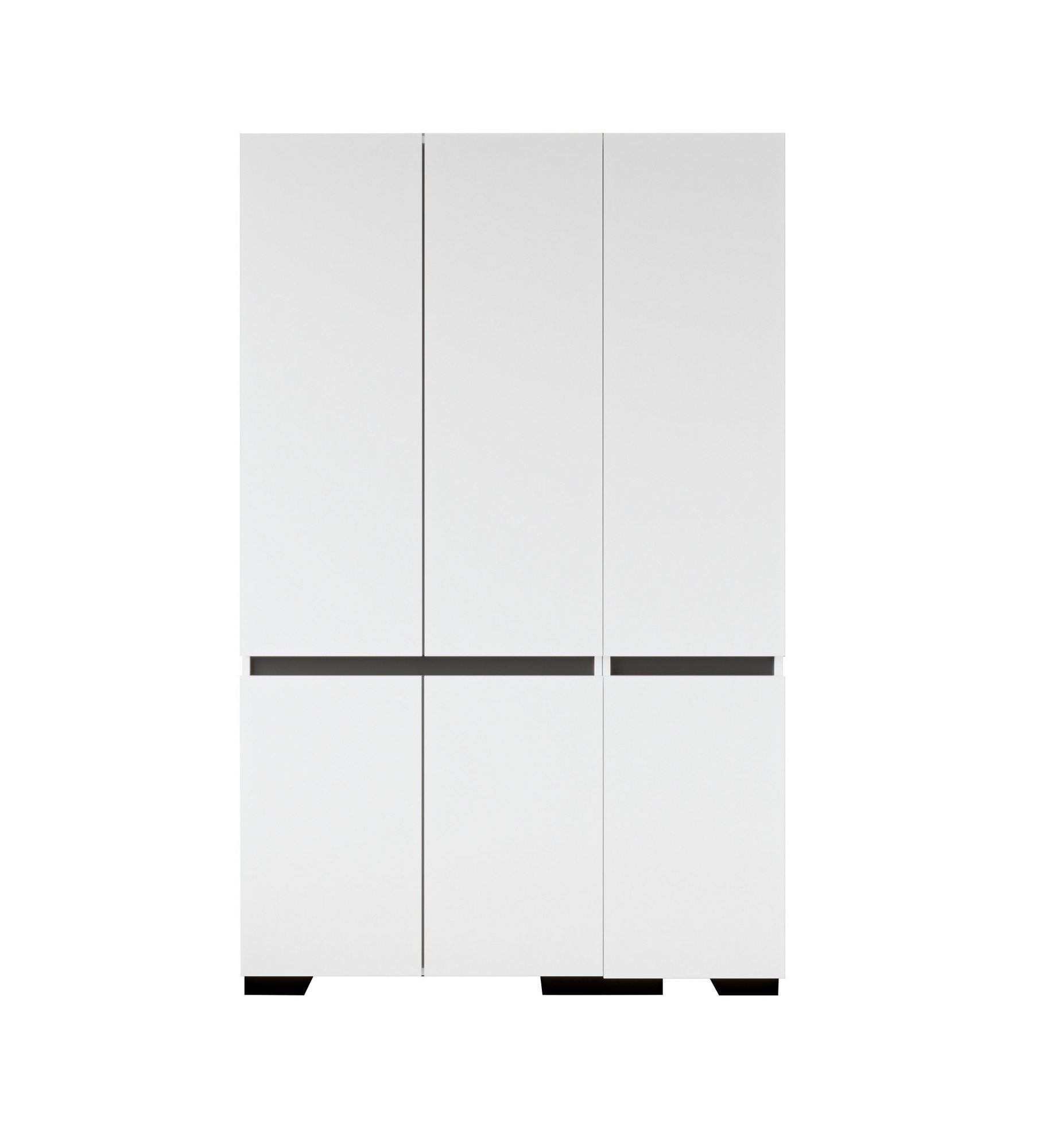 Guarda-roupa – 135 cm x 210 cm x 52 cm – Branco e Antracite – Aglomerado