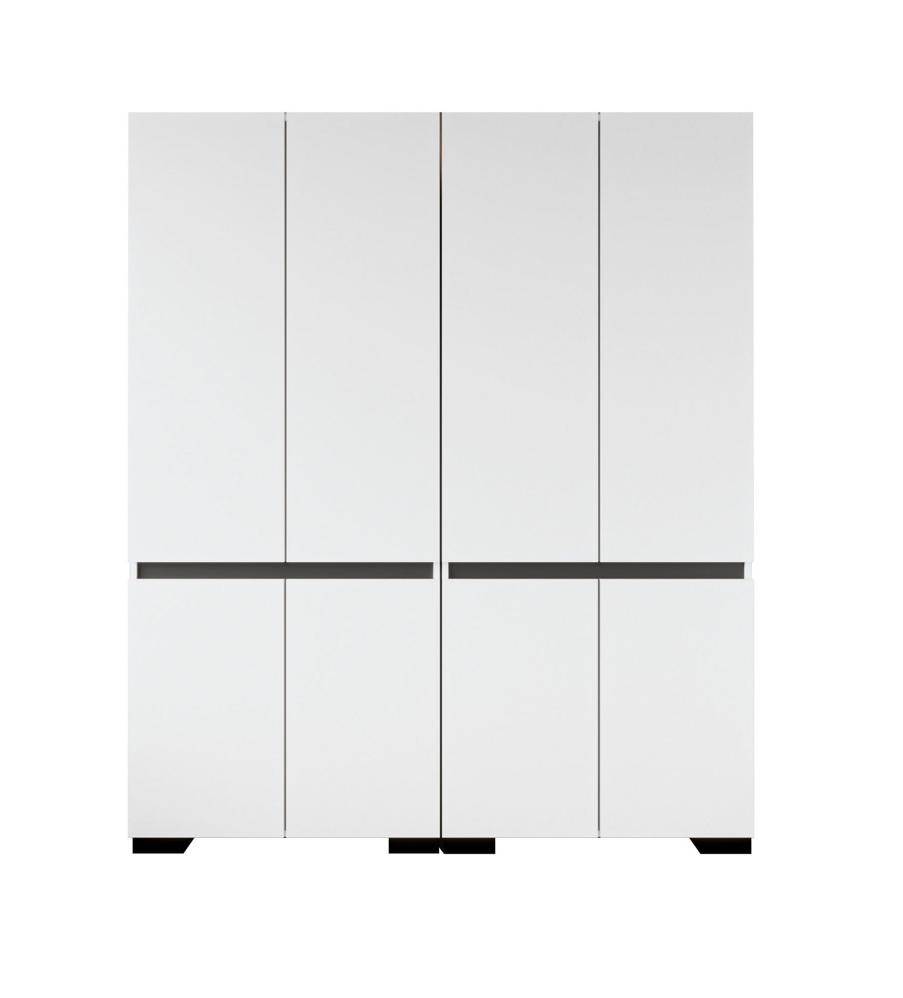 Guarda-roupa – 180 cm – Branco e Antracite – Aglomerado