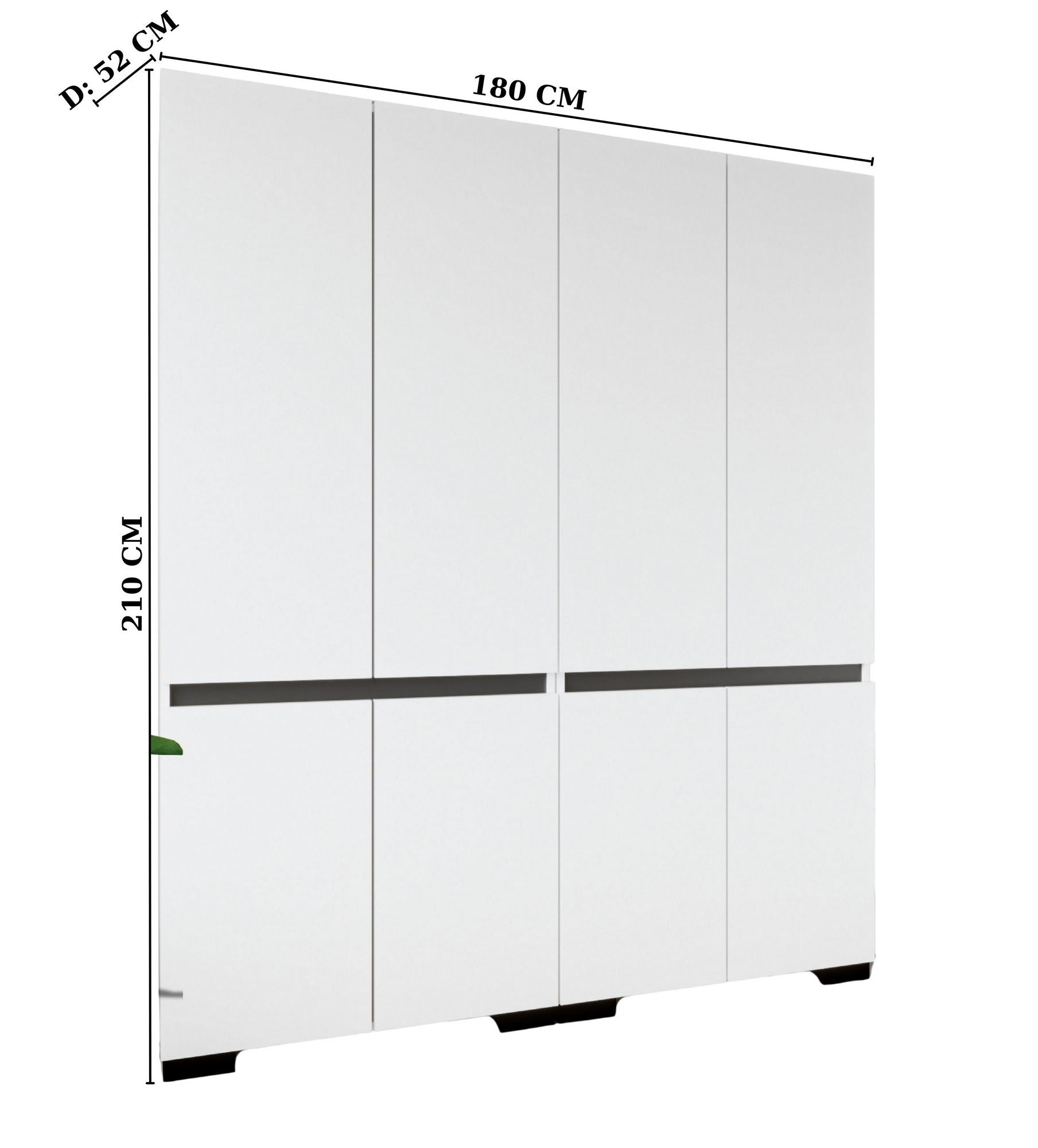 Guarda-roupa – 180 cm – Branco e Antracite – Aglomerado