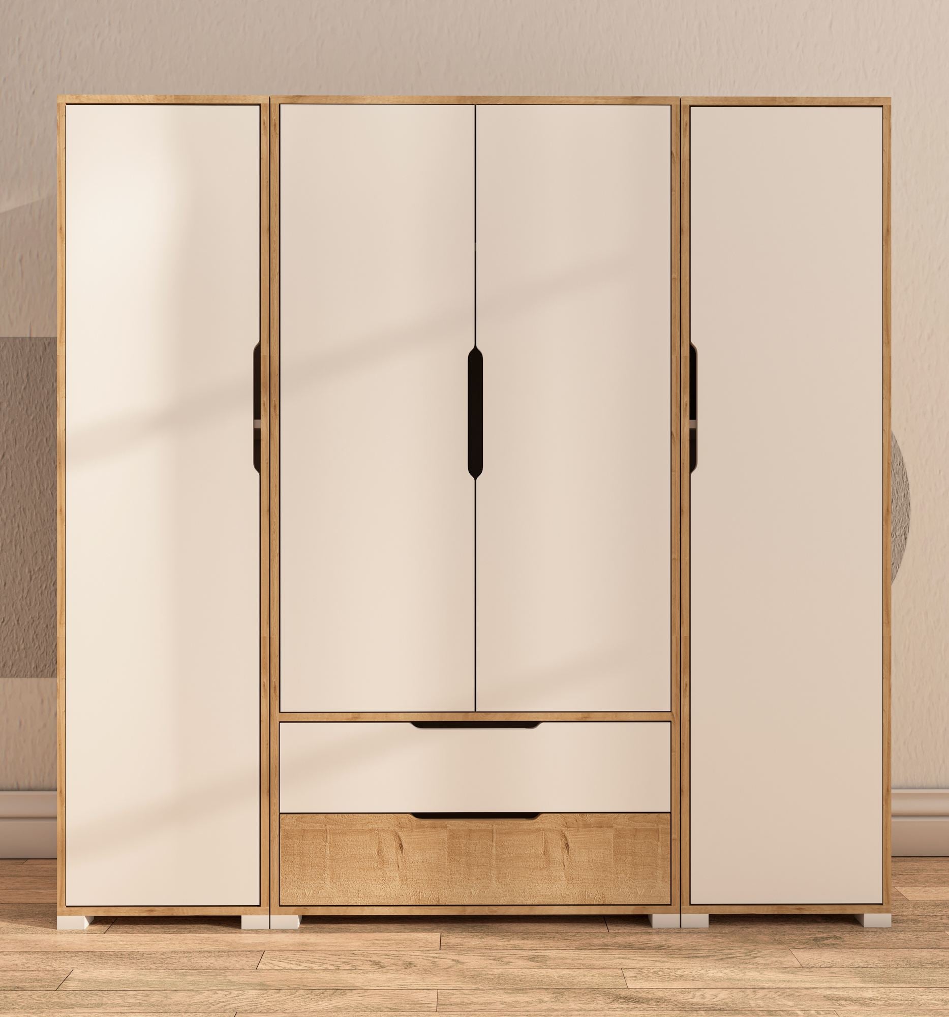 Guarda-roupa – 184 cm x 183 cm x 45 cm – Branco – Aglomerado revestido de melamina