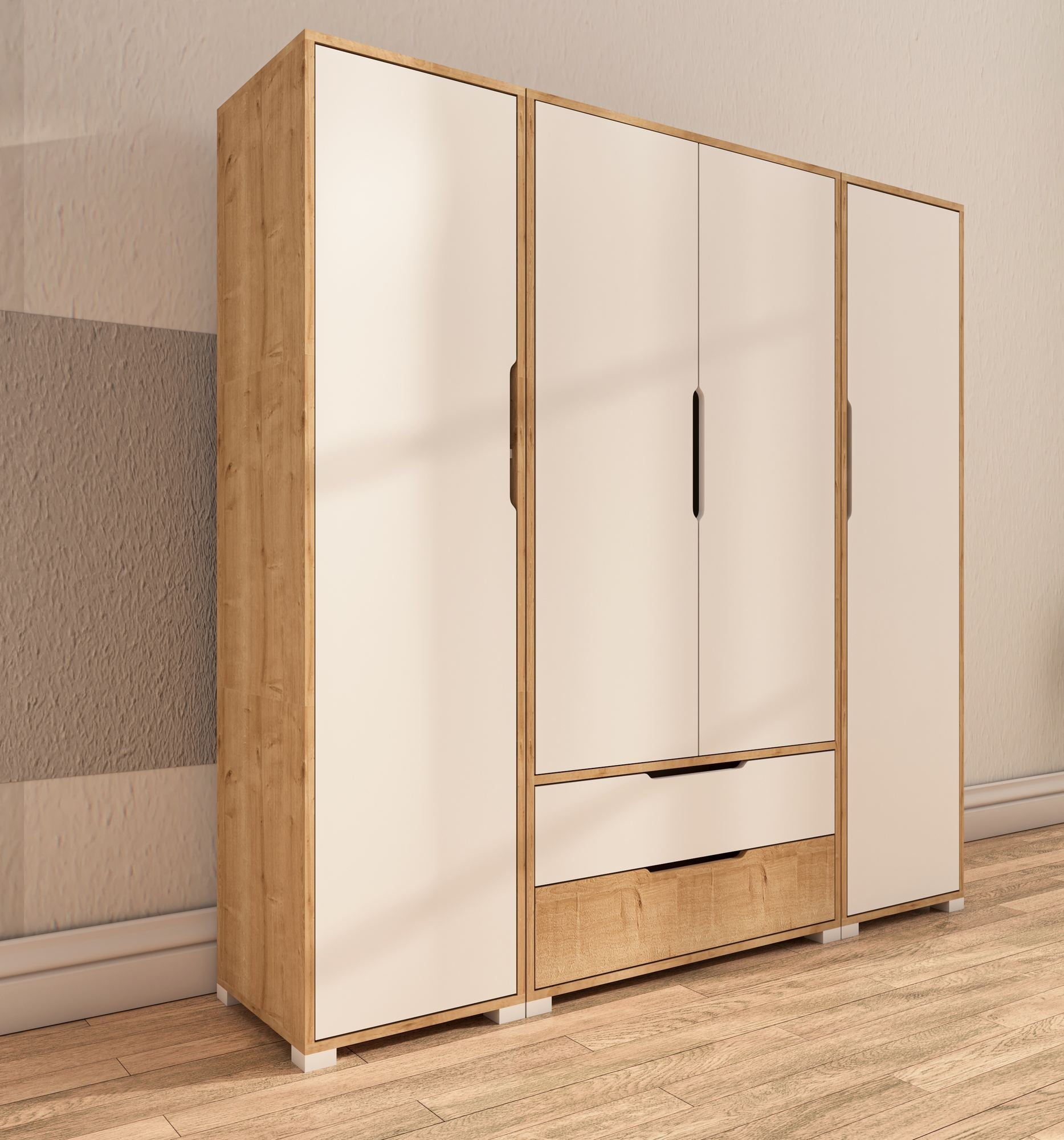 Guarda-roupa – 184 cm x 183 cm x 45 cm – Branco – Aglomerado revestido de melamina