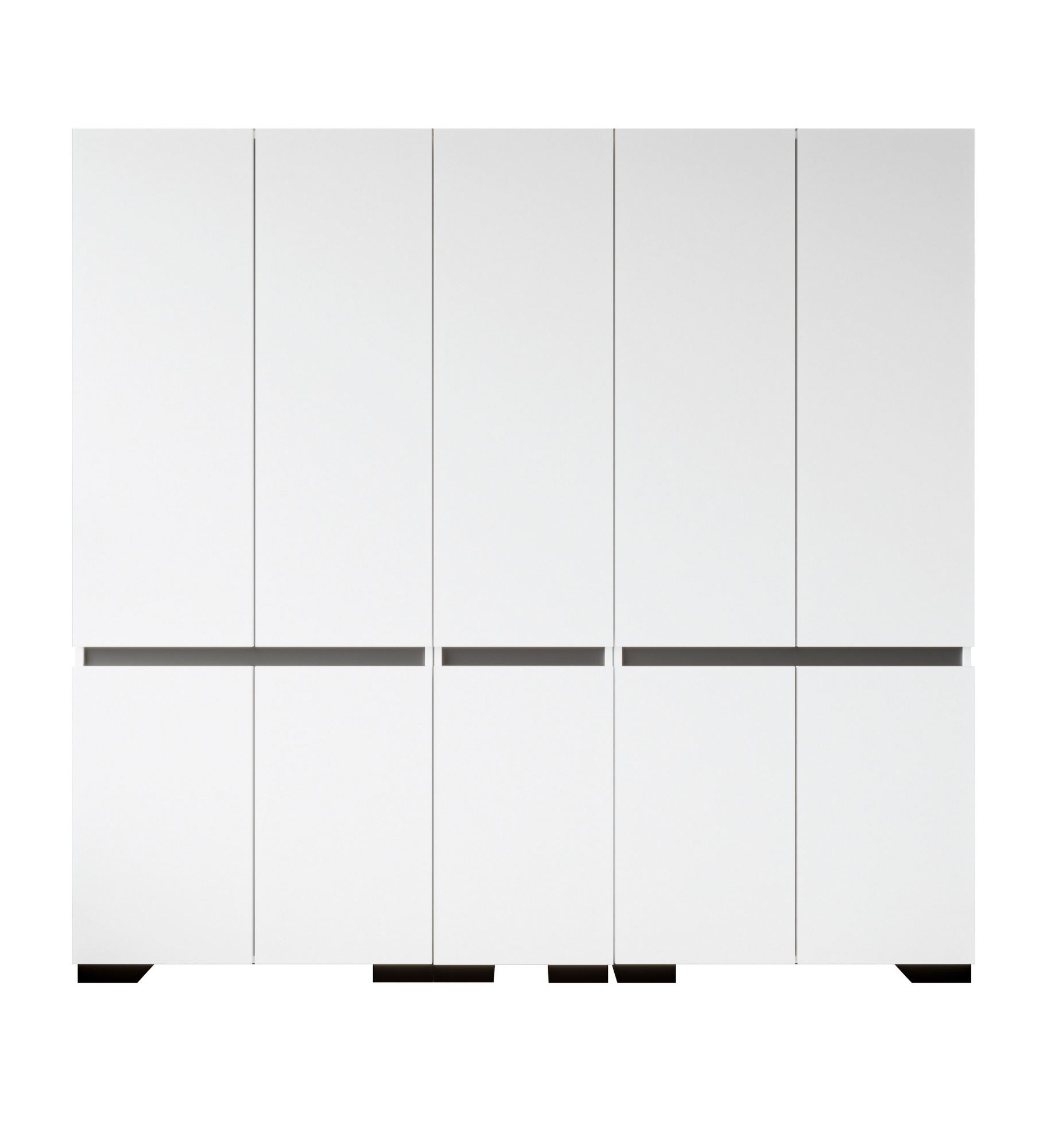 Guarda-roupa – 225x210x52 cm – Branco e Antracite – Aglomerado