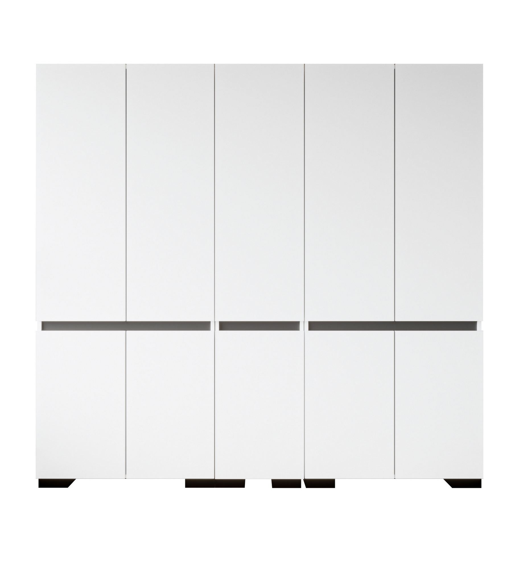 Guarda-roupa – 225cm x 210cm x 52cm – Branco e Antracite – Aglomerado revestido de melamina