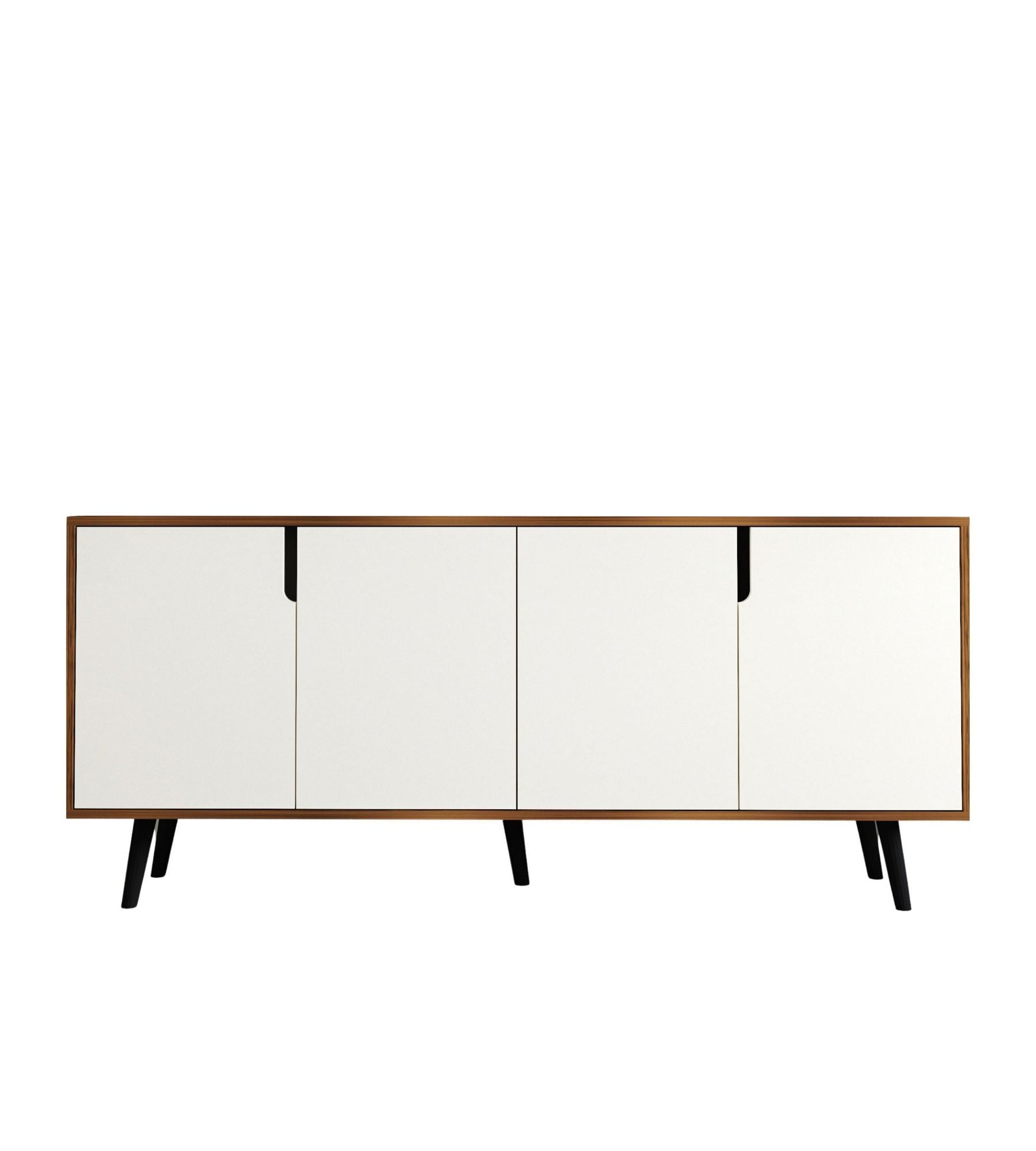 Aparador – 180cm – Nogueira e Branco – Aglomerado e Madeira