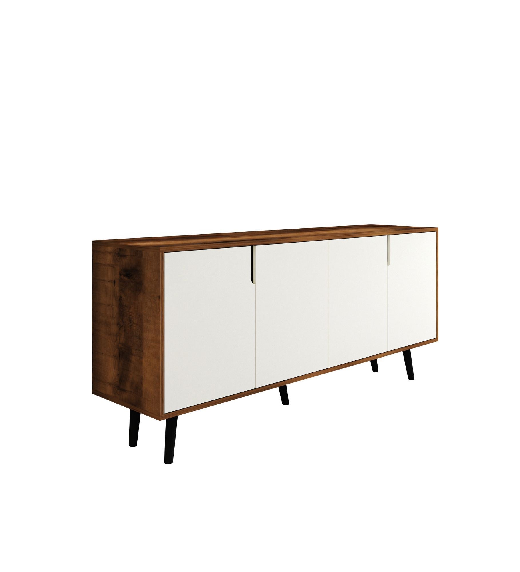 Aparador – 180cm – Nogueira e Branco – Aglomerado e Madeira