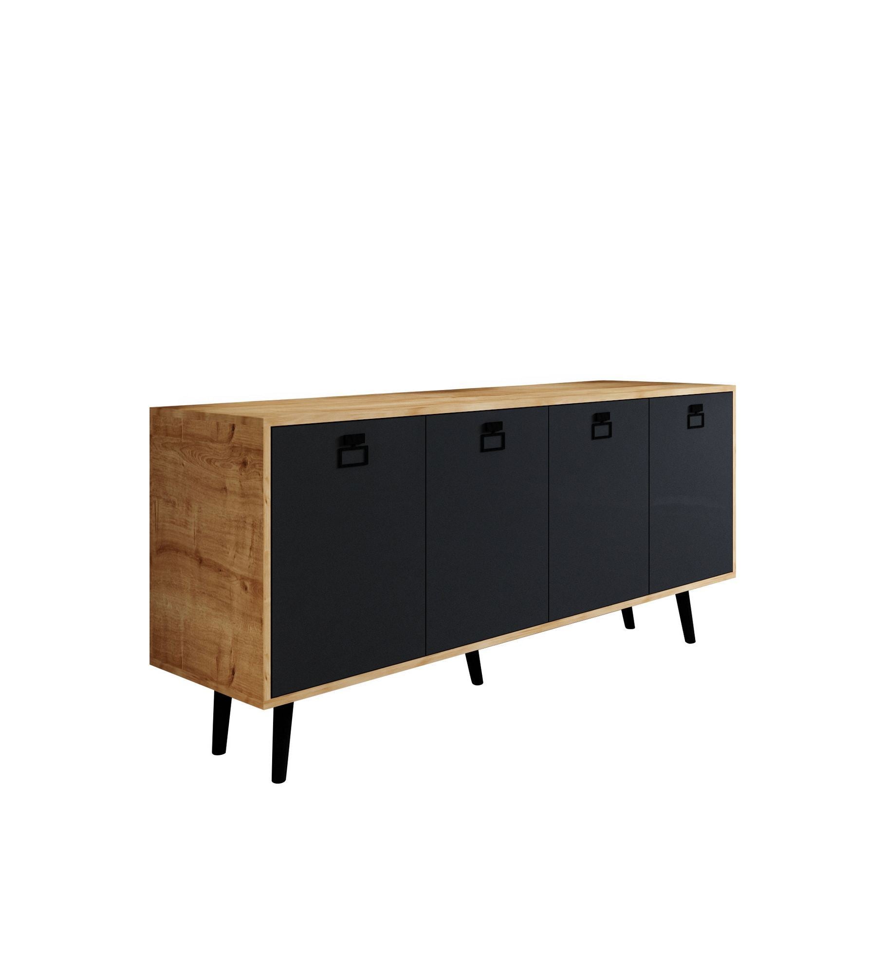 Aparador – 180 cm x 80 cm x 45 cm – Carvalho Safira e Antracite – Aglomerado