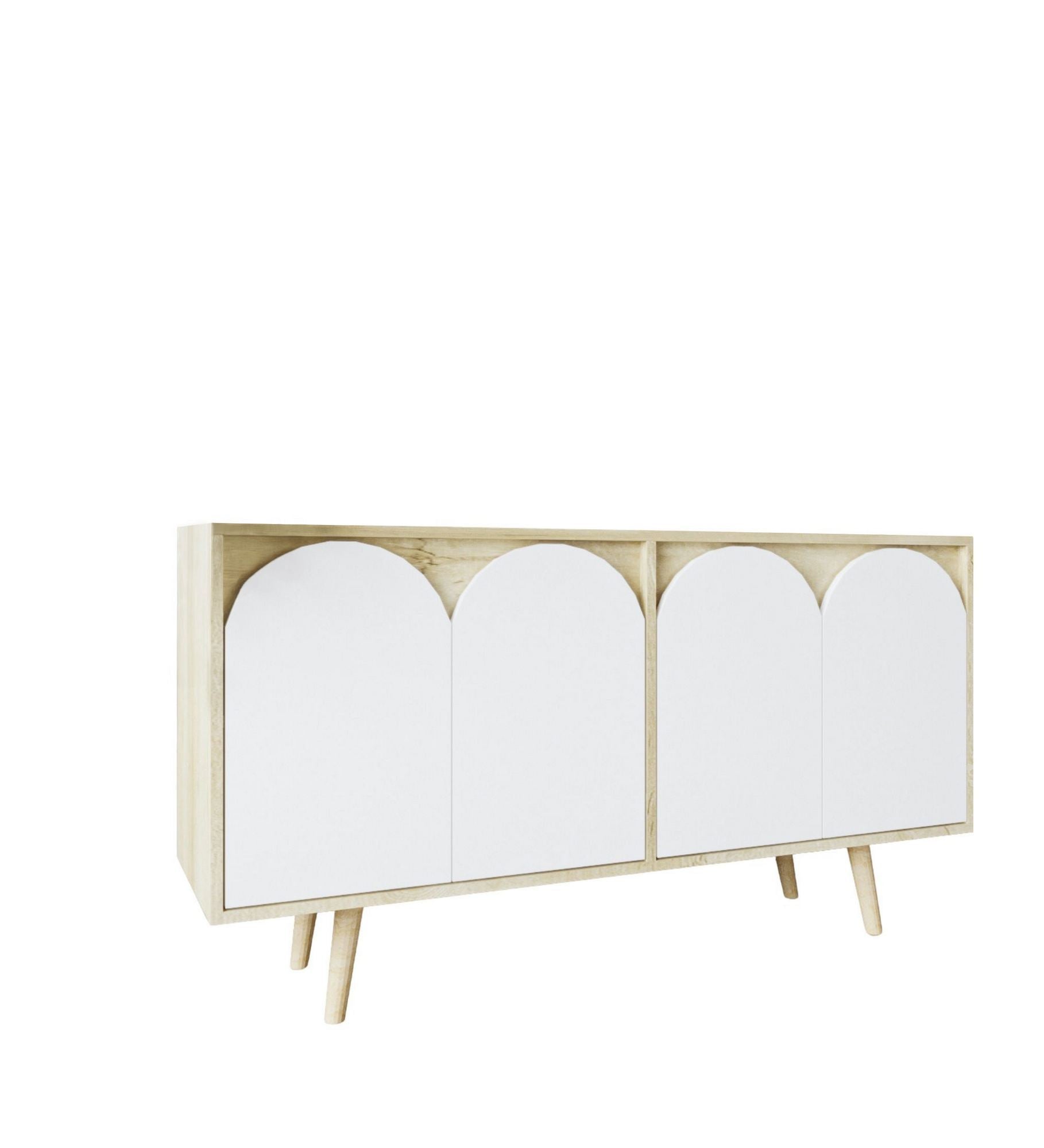 Aparador – 150cm – Carvalho Safira e Branco – Aglomerado com melamina