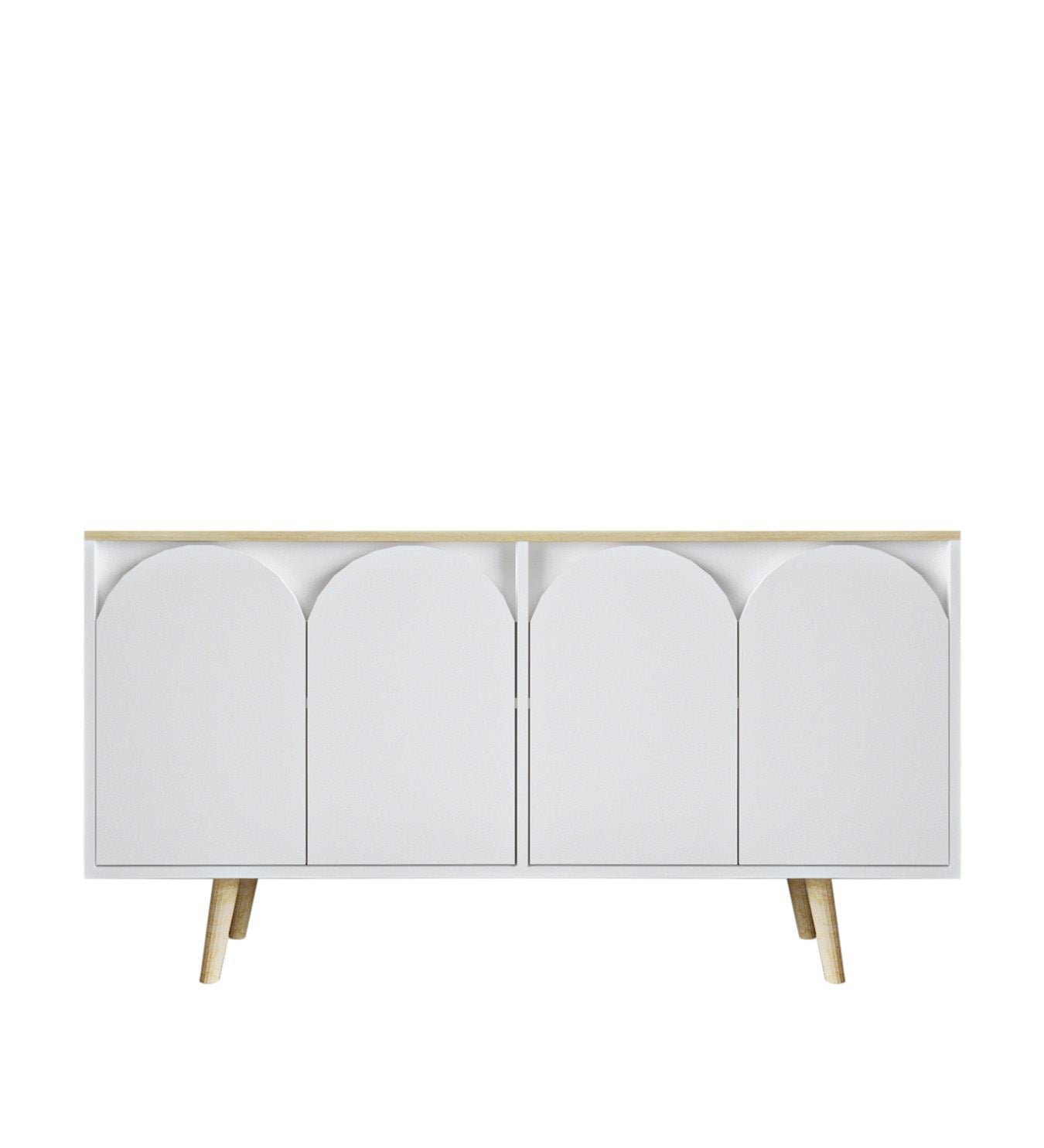 Aparador – 150 cm – Carvalho Safira e Branco – Aglomerado
