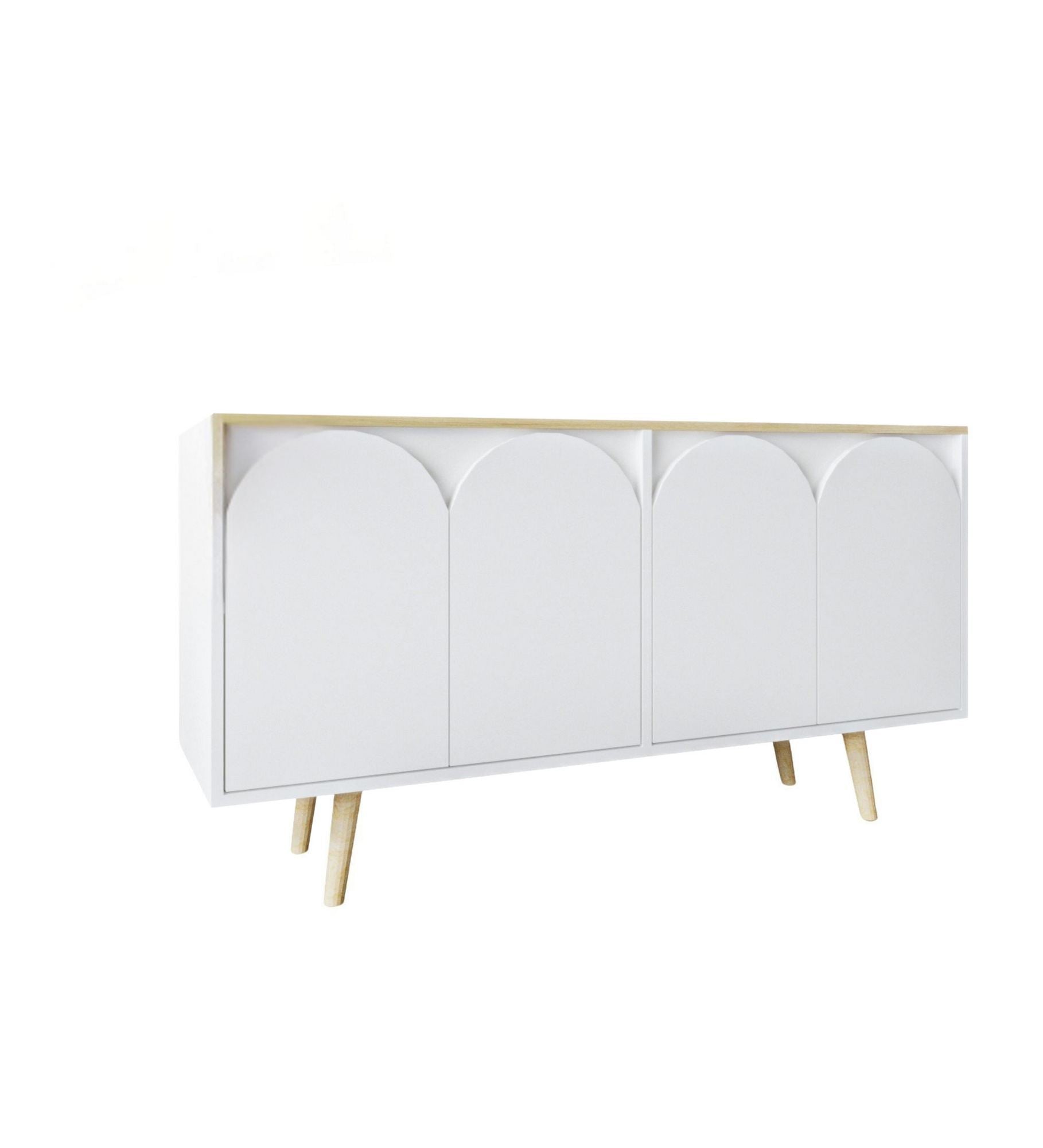 Aparador – 150 cm – Carvalho Safira e Branco – Aglomerado
