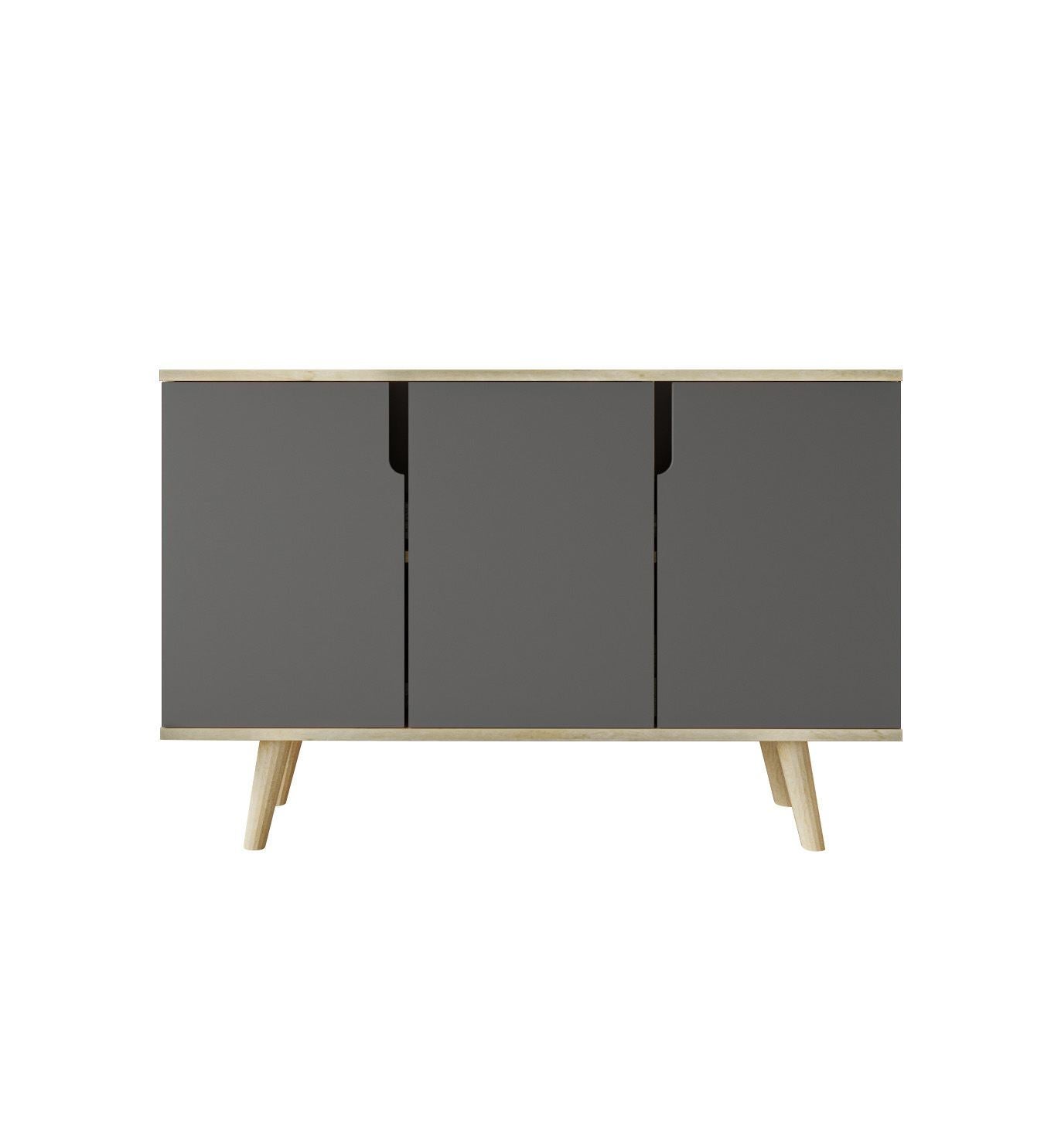 Aparador – 120 cm – Carvalho Safira e Antracite – Aglomerado