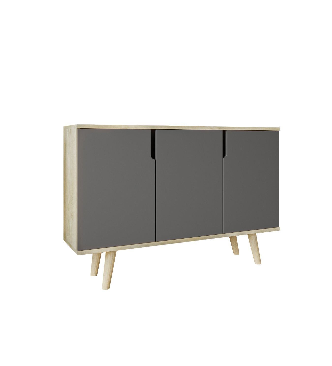 Aparador – 120 cm – Carvalho Safira e Antracite – Aglomerado