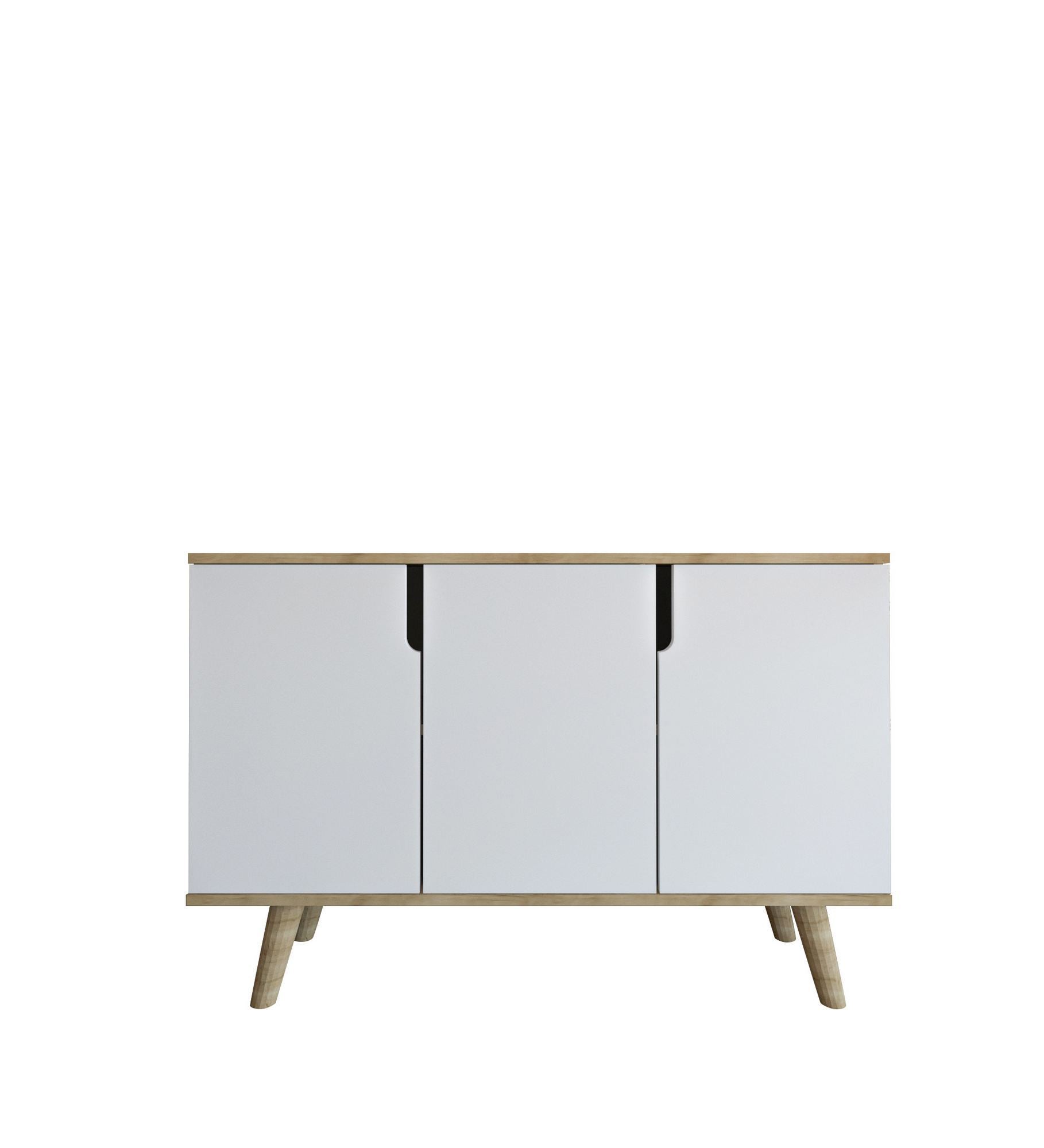 Aparador – 120 cm – Carvalho Safira e Branco – Aglomerado revestido de melamina