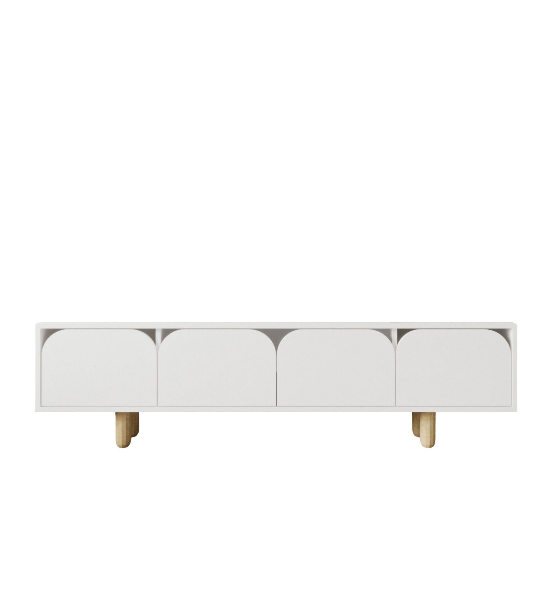 Móvel de TV – 180x48x29,8 cm – Branco – Aglomerado e Madeira