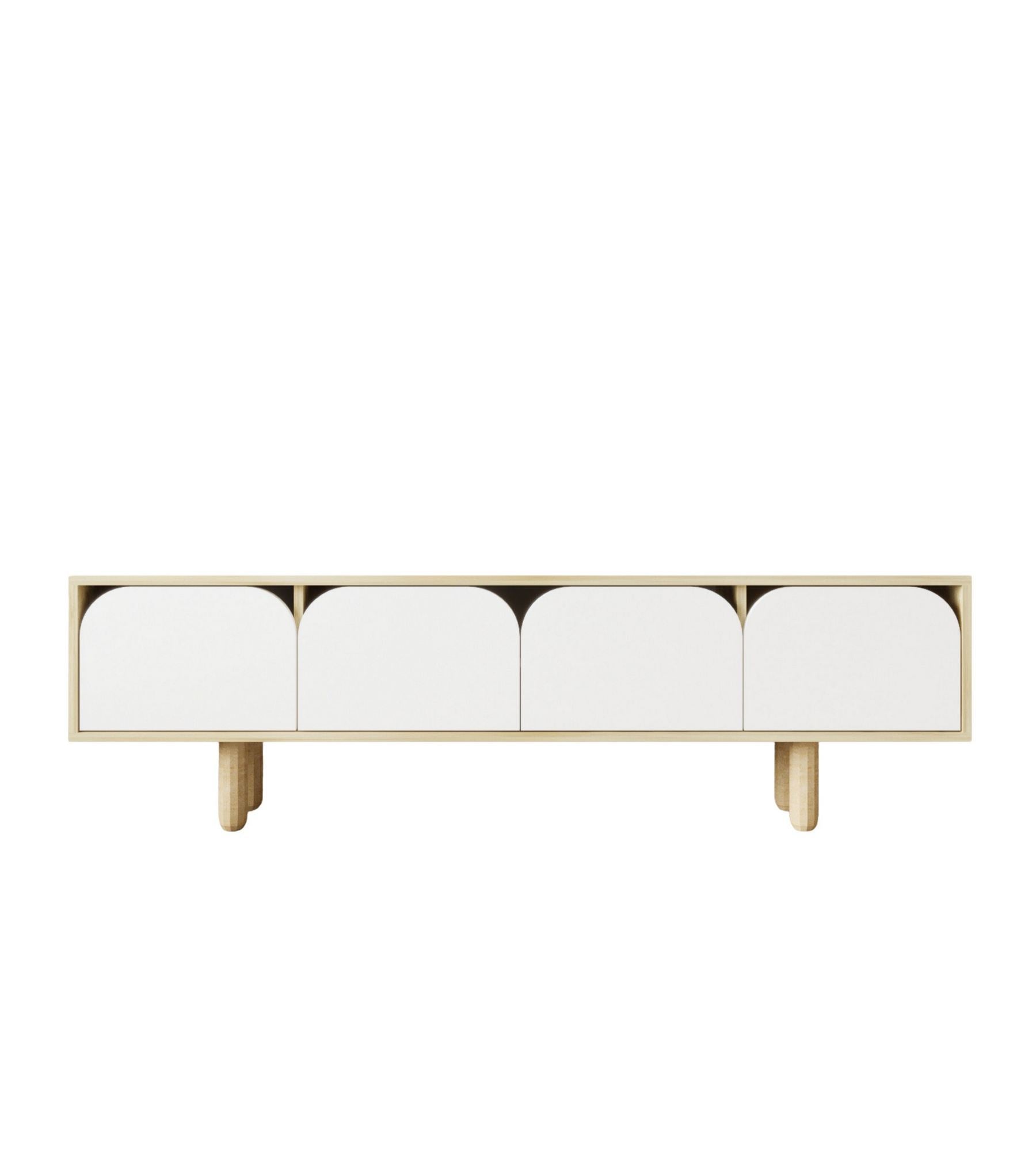 Móvel de TV – 180 cm x 48 cm x 29,8 cm – Carvalho Safira e Branco – Aglomerado