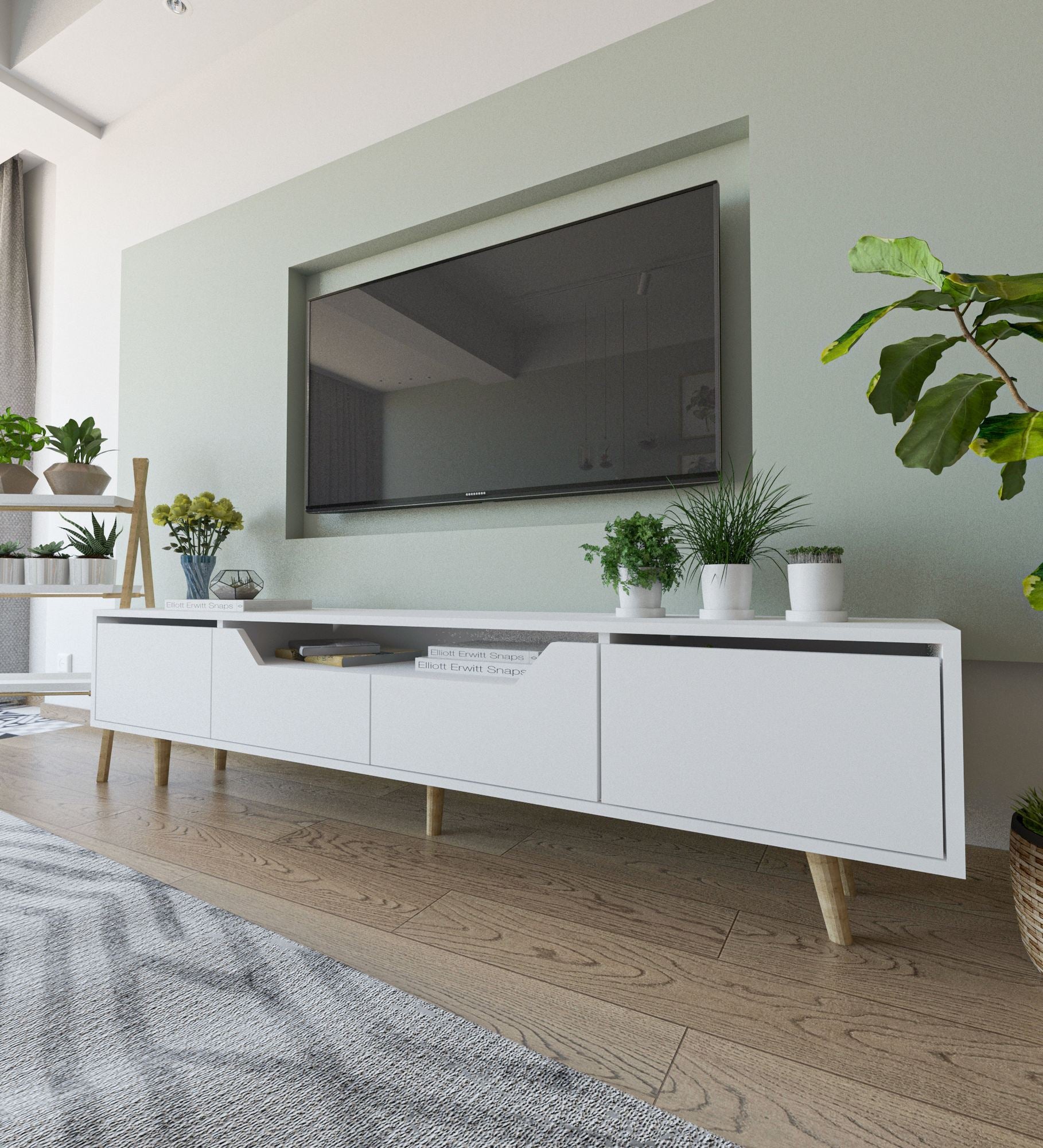 Móvel de TV – 180 cm – Branco – Aglomerado