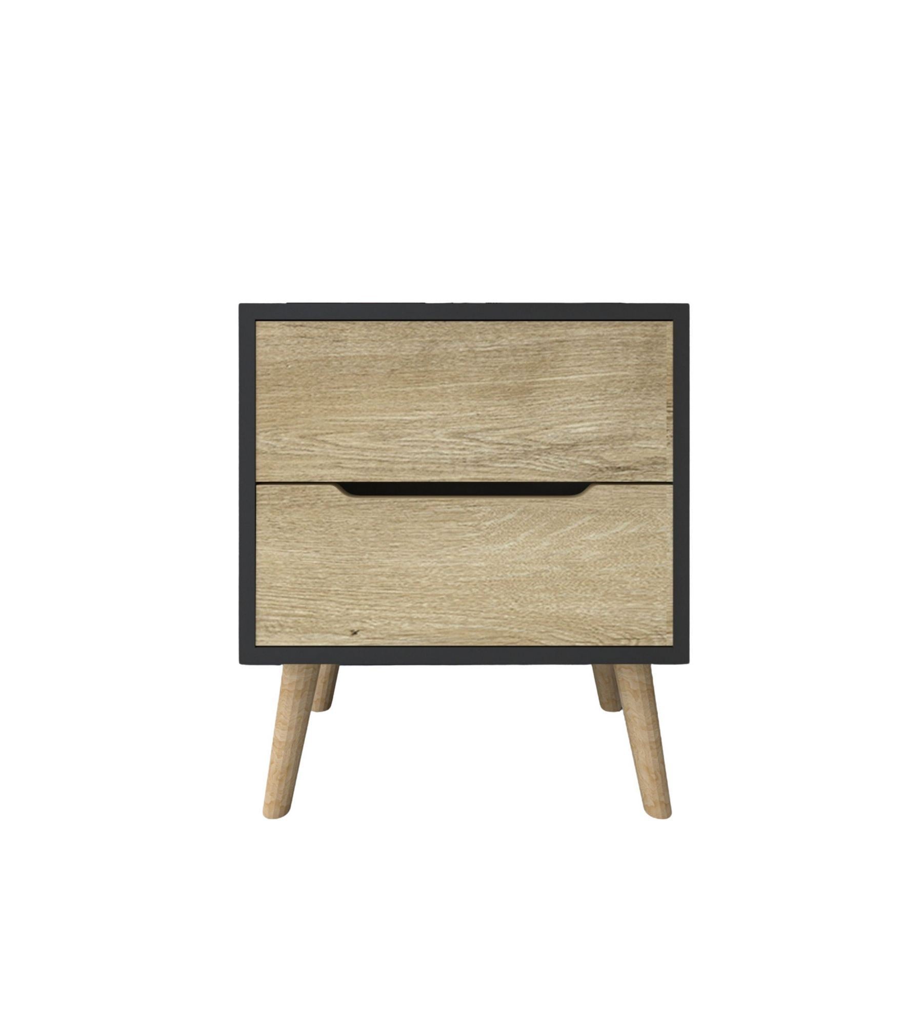 Mesa de cabeceira – 50 cm x 60 cm x 44 cm – Antracite e Carvalho Safira – Aglomerado