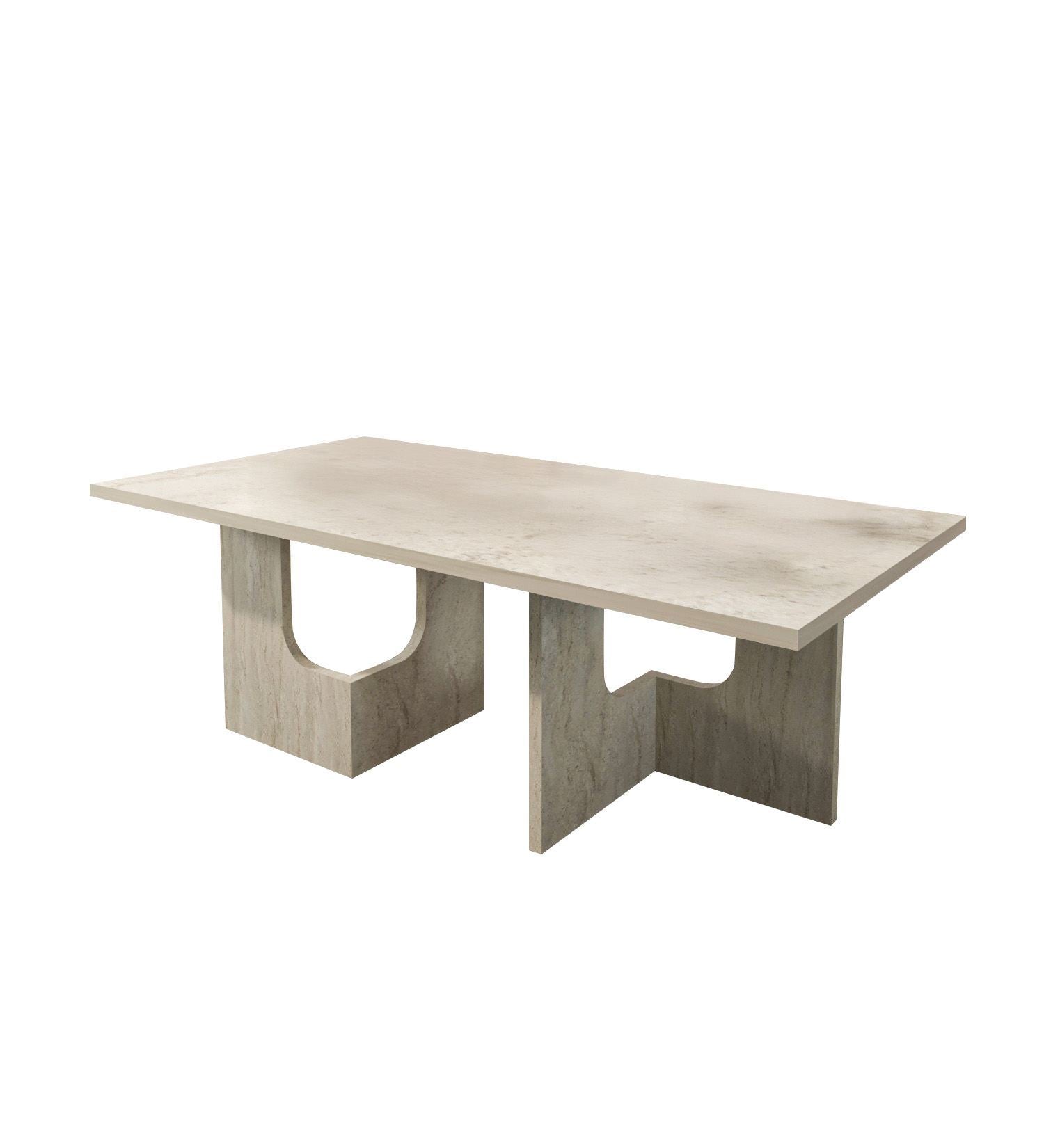 Mesa de Centro – 104 cm x 37 cm x 51,7 cm – Travertino – Chipboard revestido de melamina