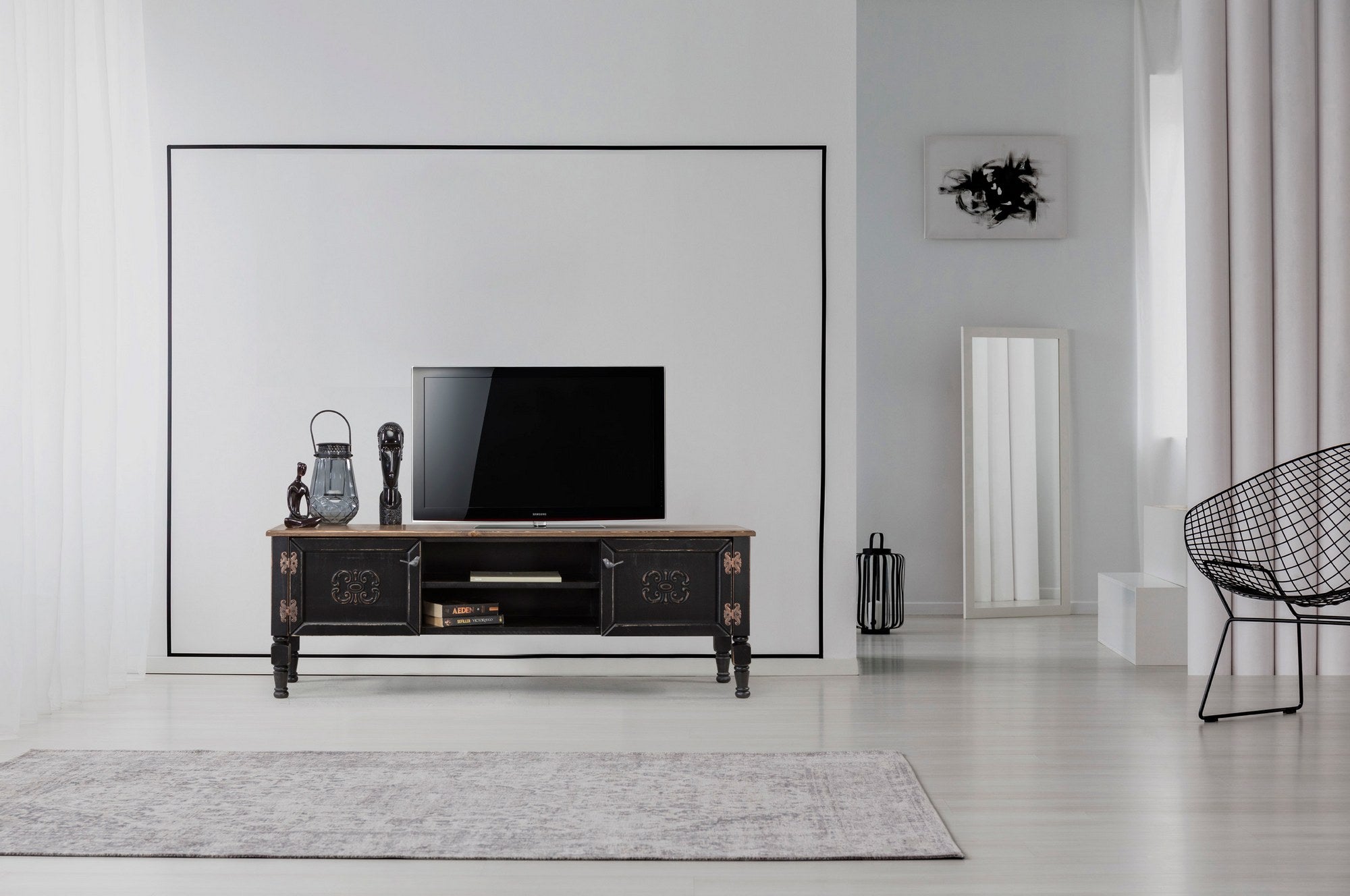 Móvel de TV – 150 cm x 40 cm x 50 cm – Preto – MDF