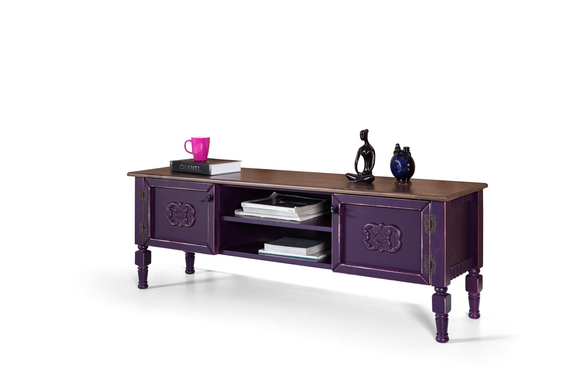 Móvel de TV - 150 cm x 40 cm x 50 cm - Roxo - MDF