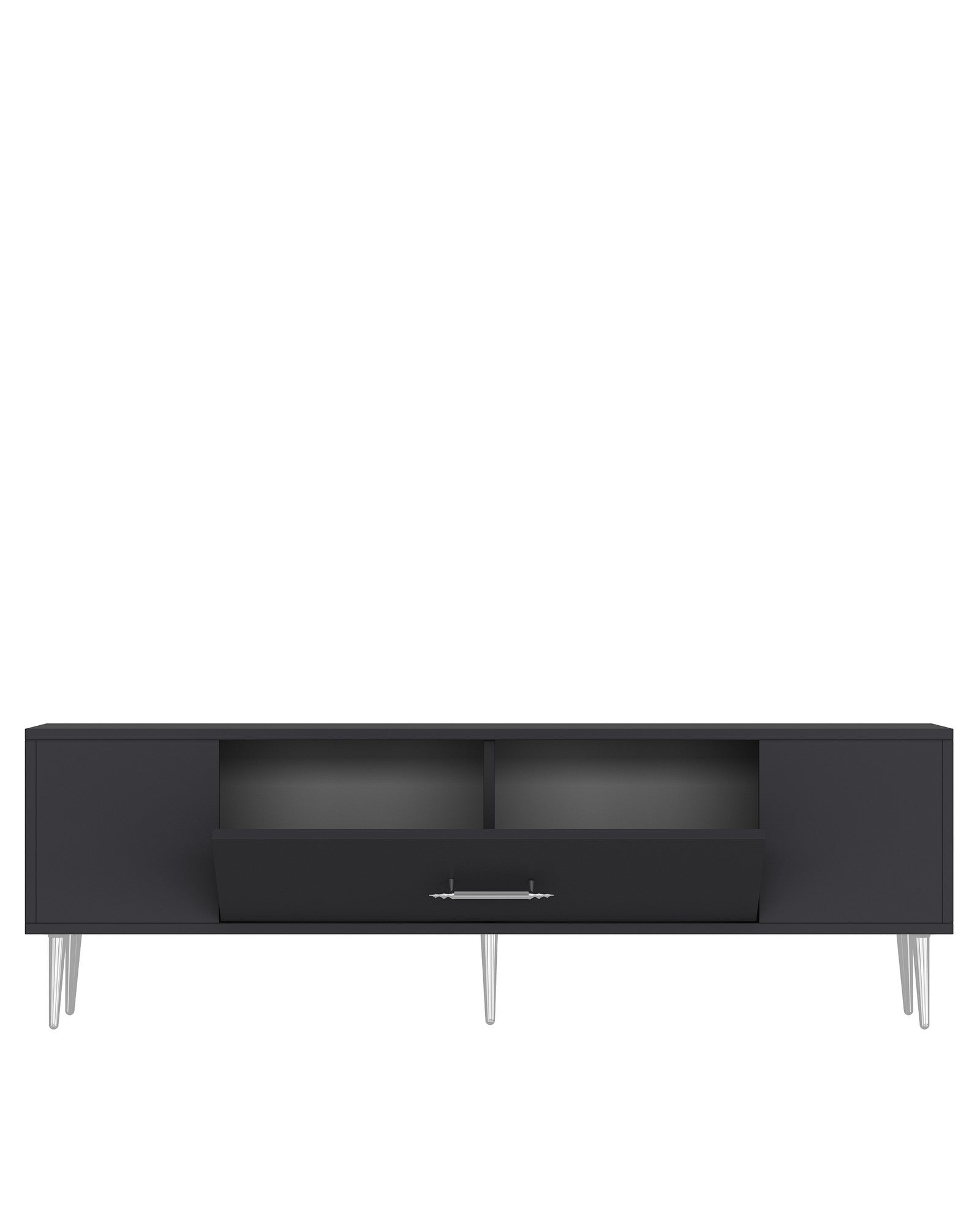 Móvel de TV – 150cm – Antracite e Prata – MDF