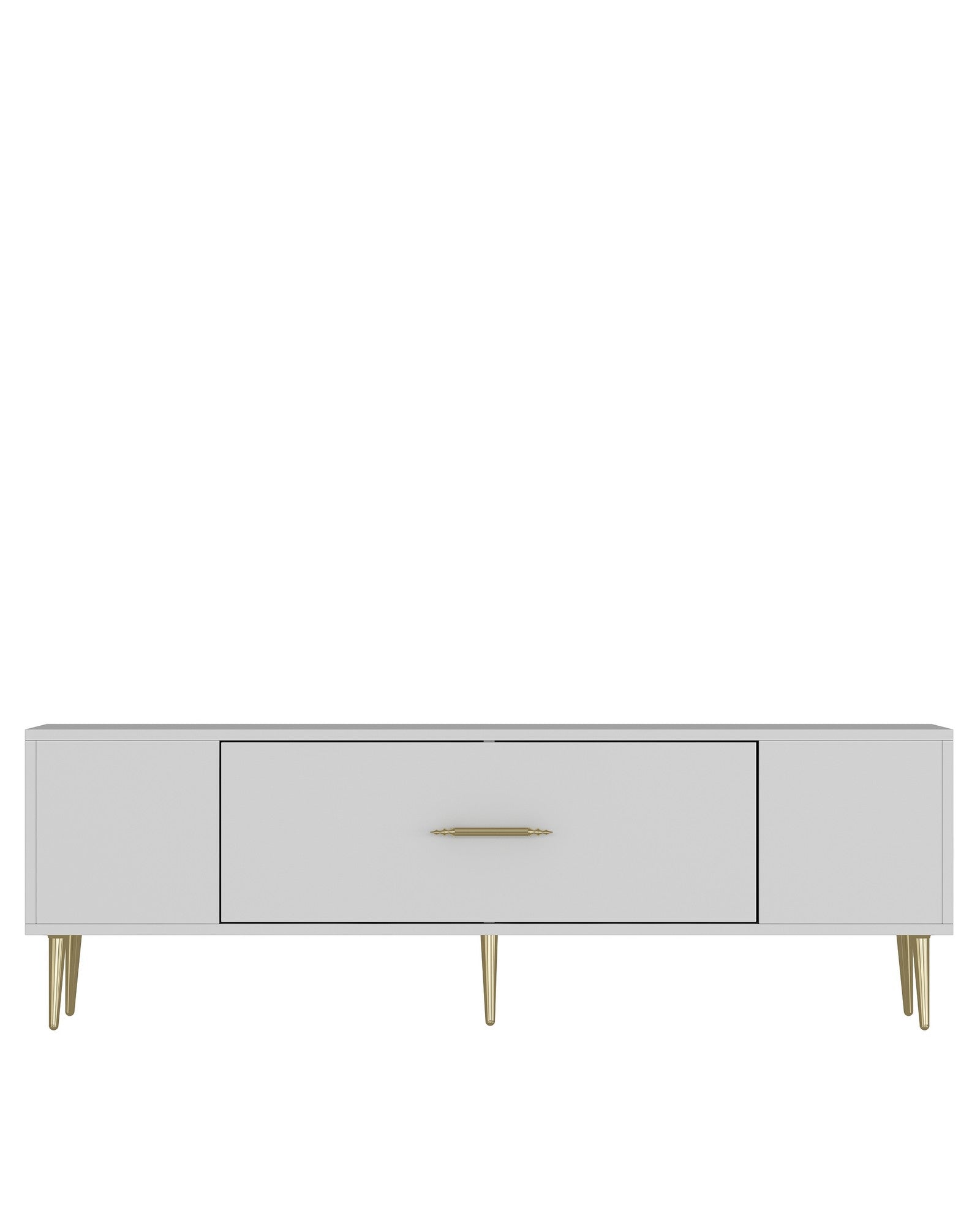 Móvel de TV – 150cm x 48.2cm x 29.6cm – Branco e Dourado – MDF