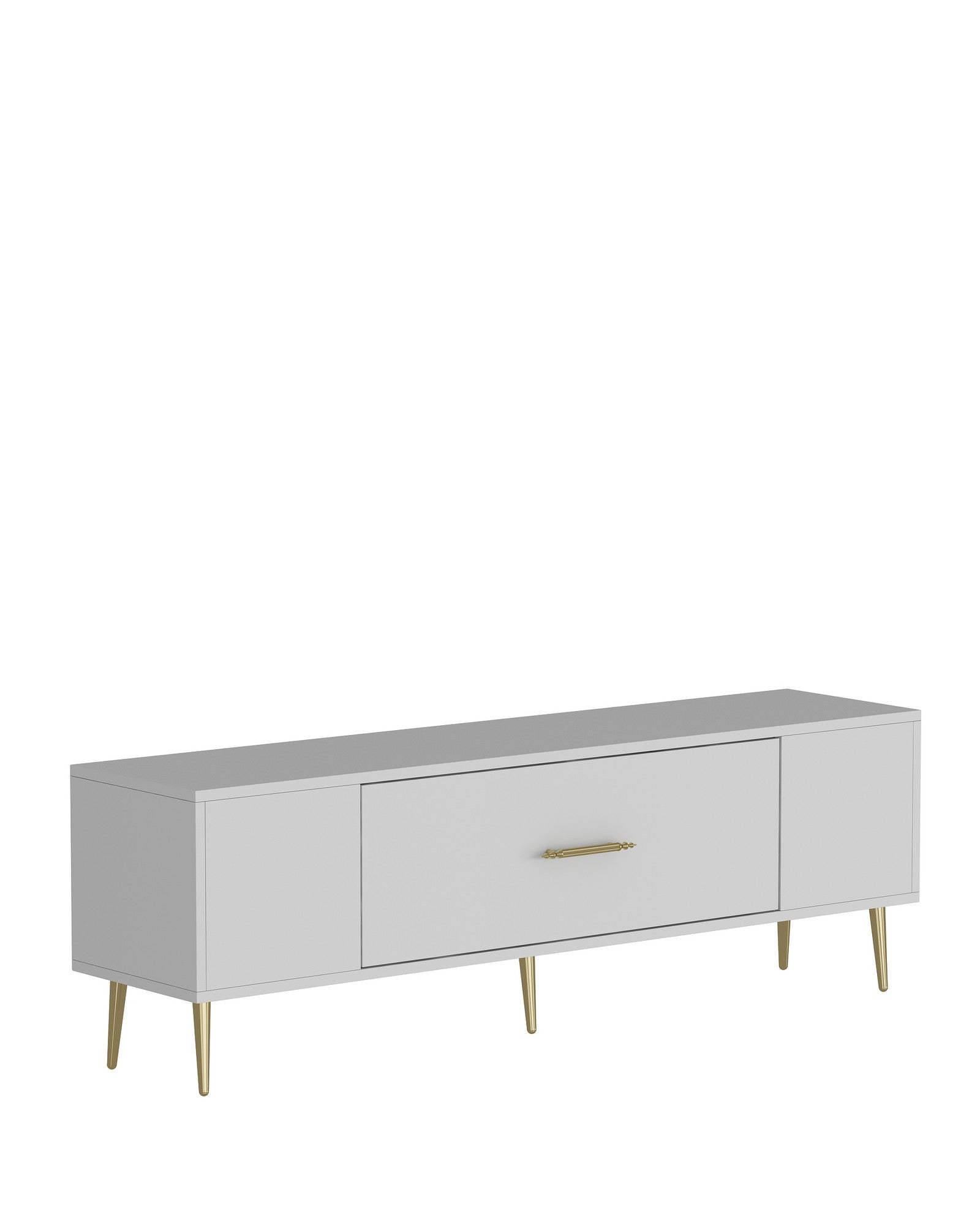 Móvel de TV – 150cm x 48.2cm x 29.6cm – Branco e Dourado – MDF