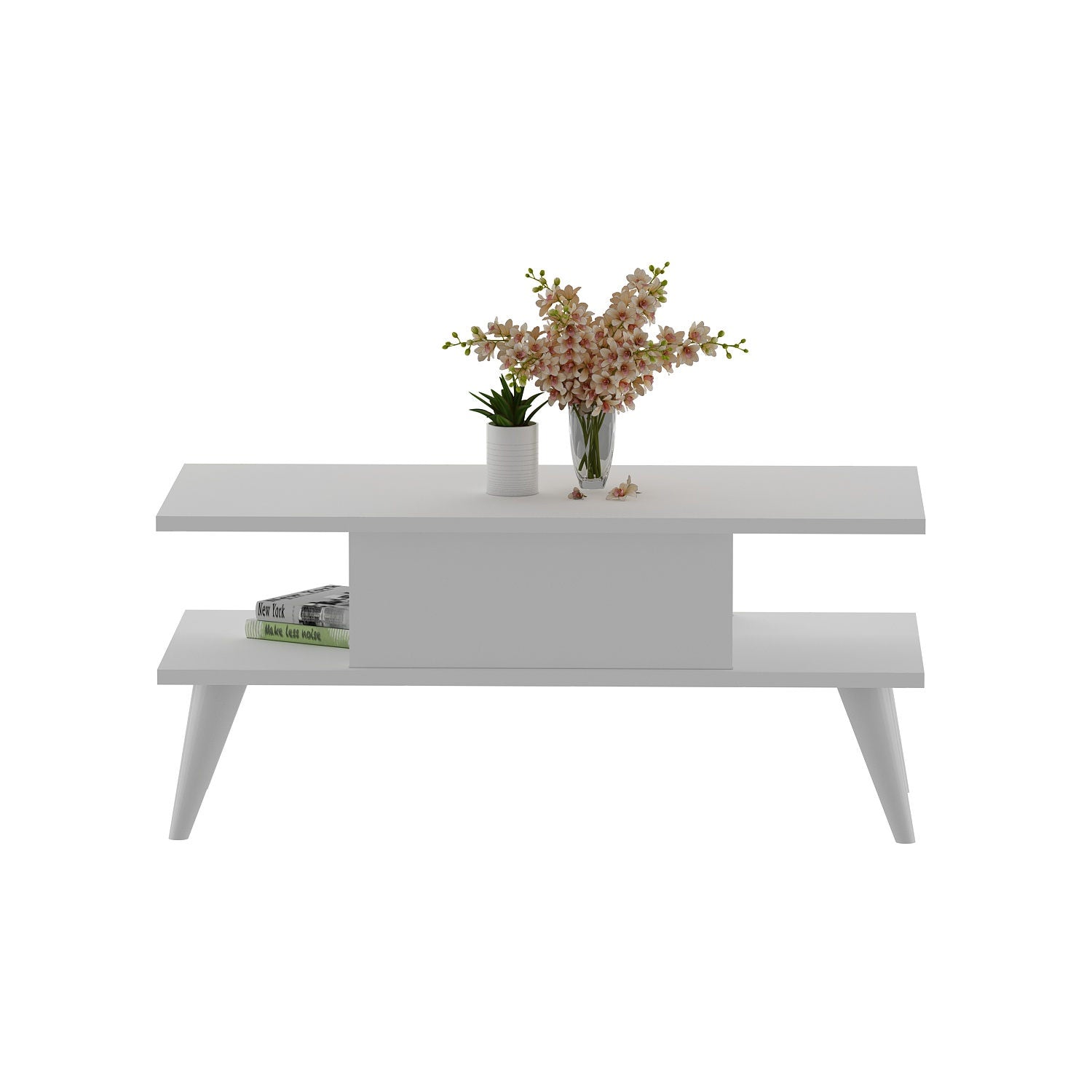 Mesa de Centro – 90cm x 40cm x 45cm – Branco – Painel de partículas revestido a melamina
