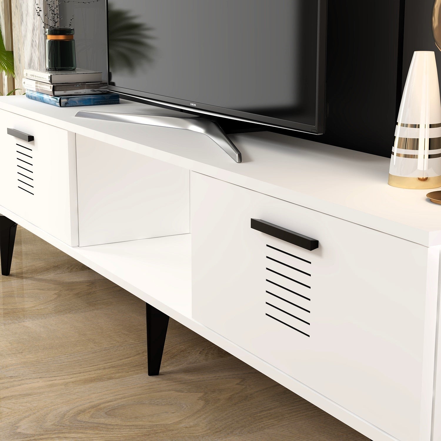 Móvel de TV – 150cm x 44.6cm x 29.6cm – Branco – MDF