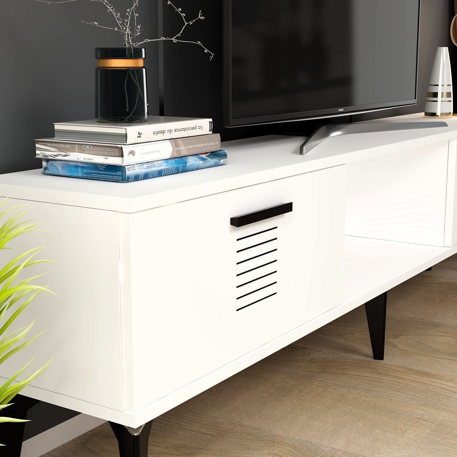 Móvel de TV – 150cm x 44.6cm x 29.6cm – Branco – MDF
