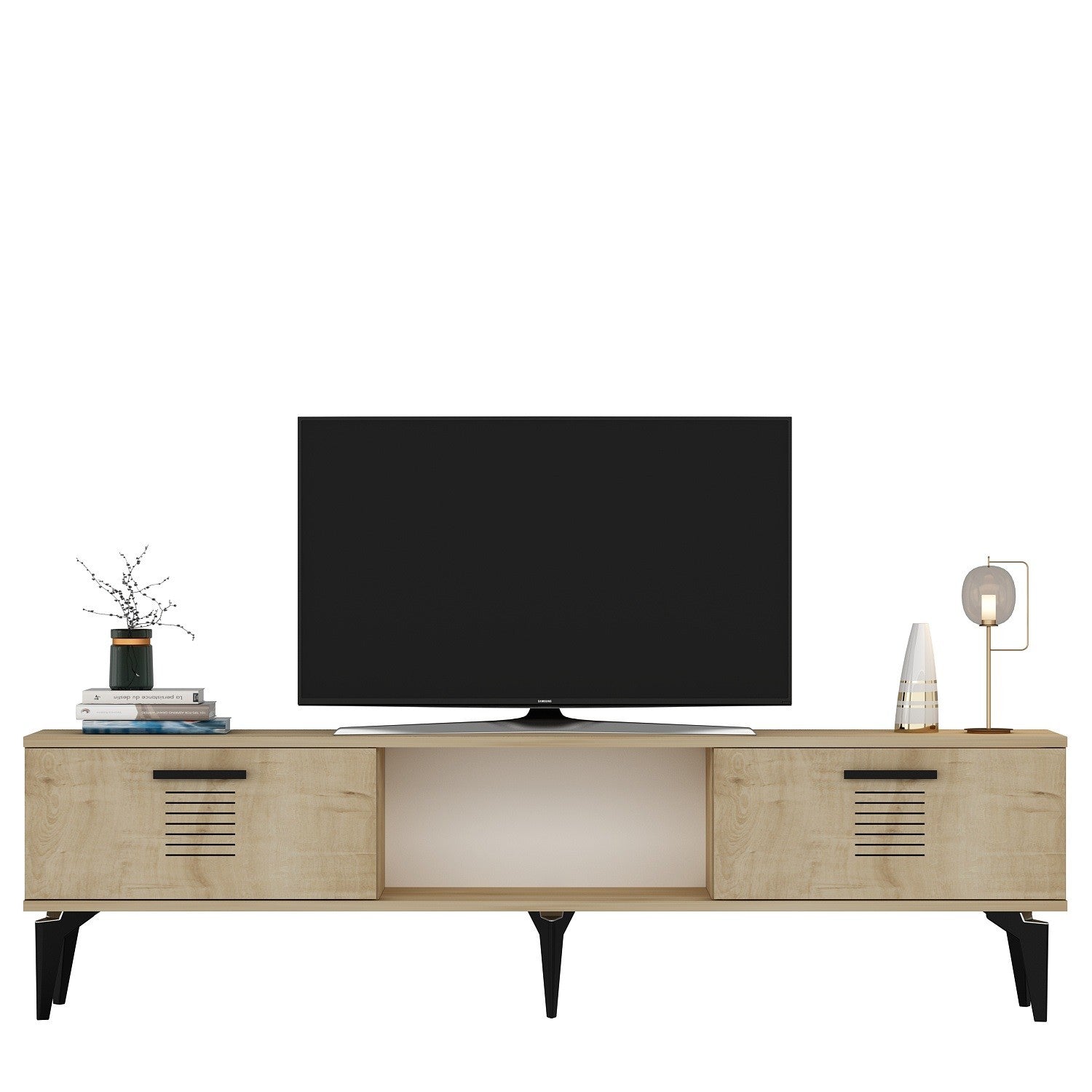 Móvel de TV – 150 cm x 44,6 cm x 29,6 cm – Carvalho Safira – Painel de Partículas Revestido em 100% Melamina