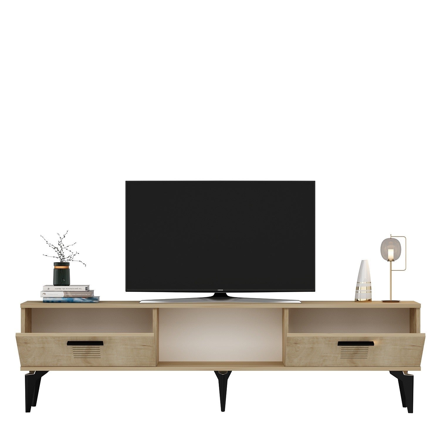 Móvel de TV – 150 cm x 44,6 cm x 29,6 cm – Carvalho Safira – Painel de Partículas Revestido em 100% Melamina