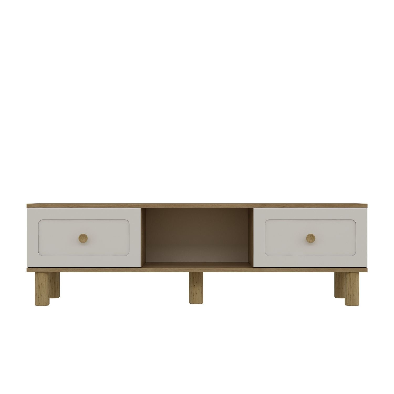 Móvel de TV – 150 cm x 40,6 cm – Carvalho Safira e Branco – MDF