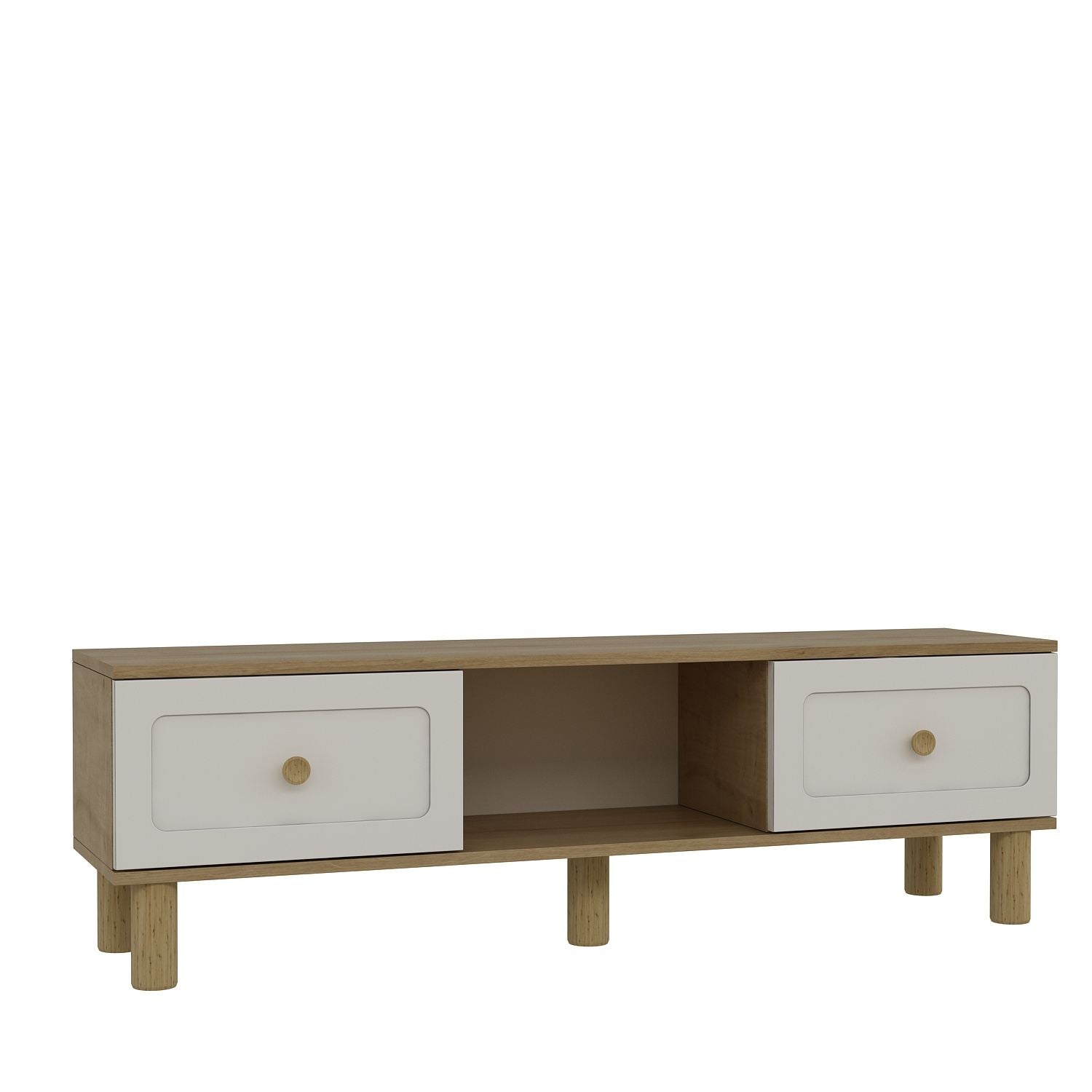 Móvel de TV – 150 cm x 40,6 cm – Carvalho Safira e Branco – MDF