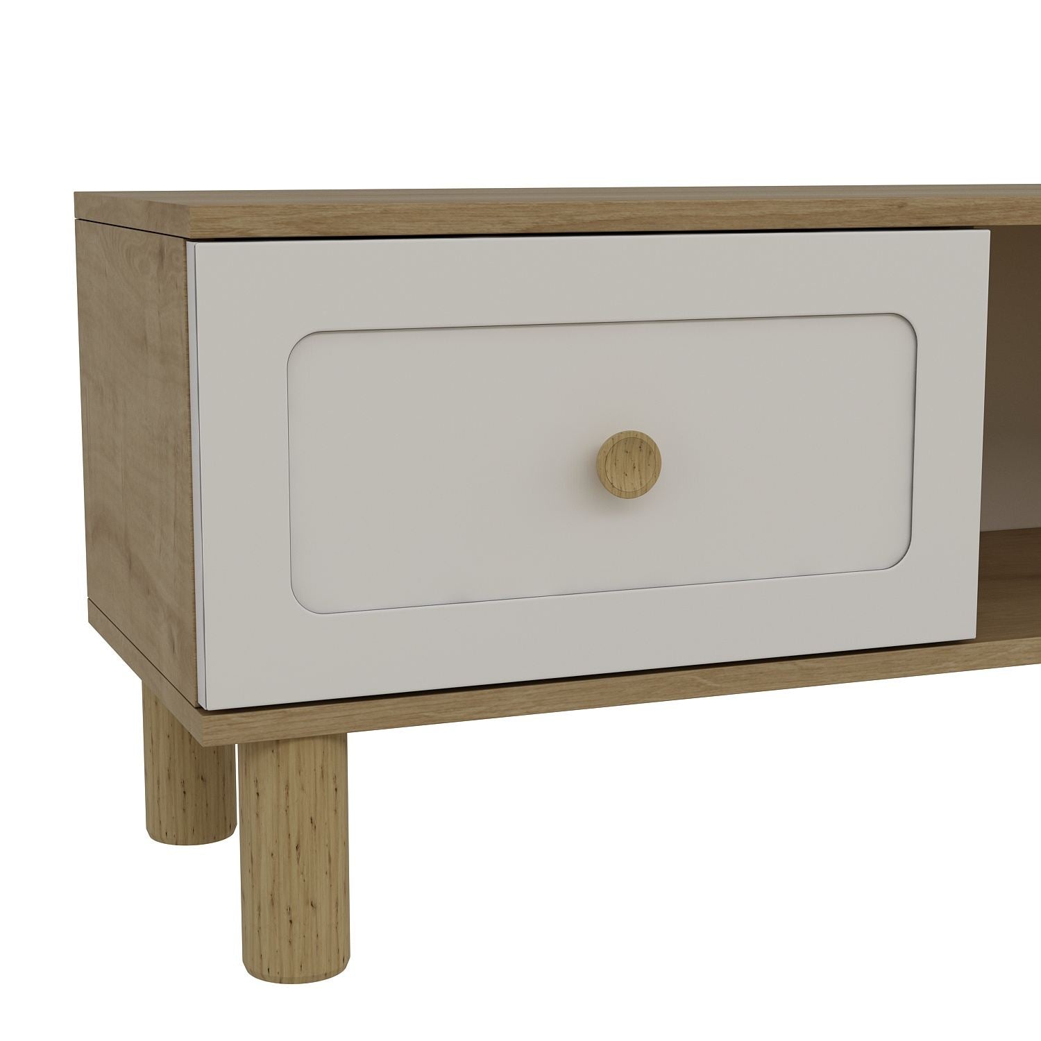 Móvel de TV – 150 cm x 40,6 cm – Carvalho Safira e Branco – MDF