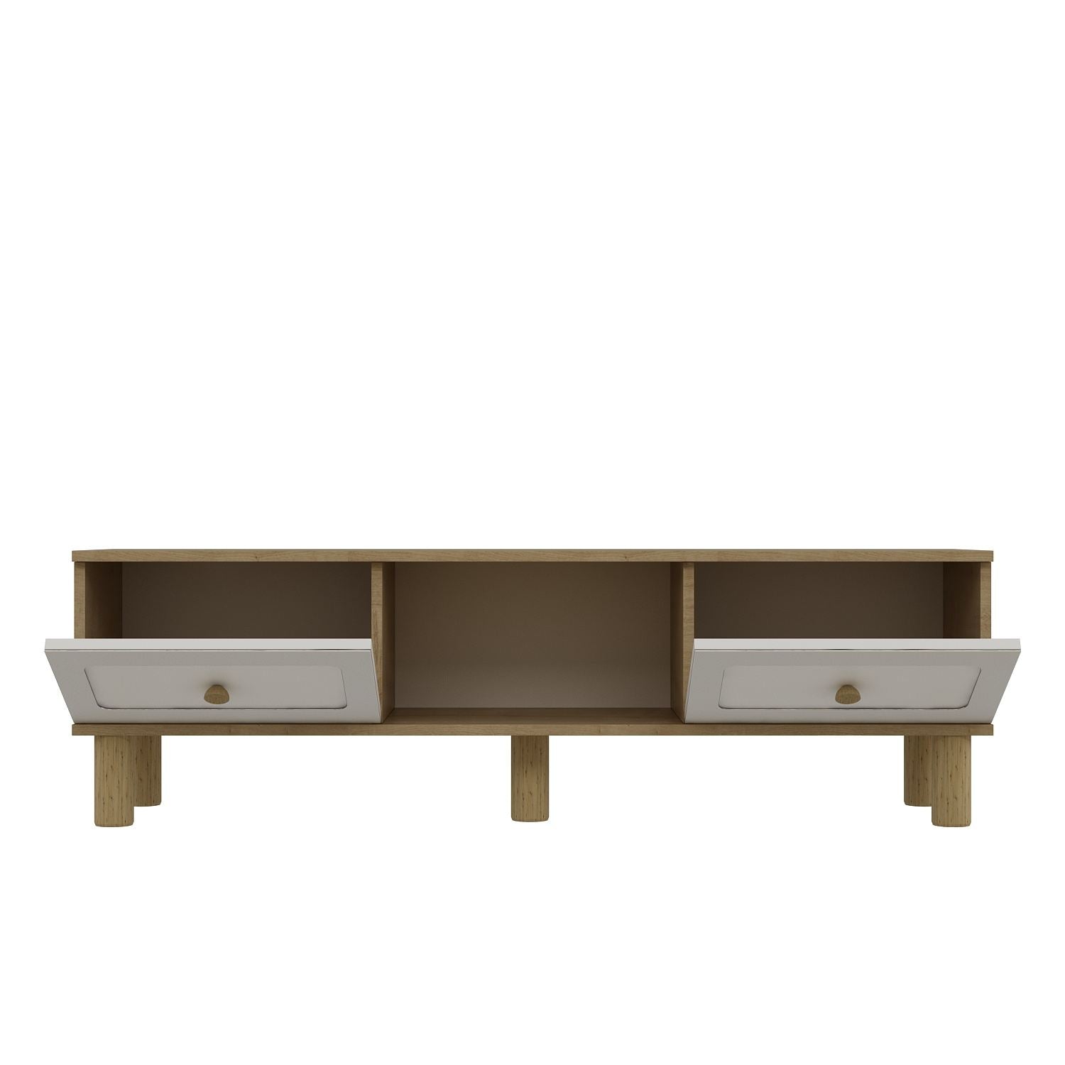 Móvel de TV – 150 cm x 40,6 cm – Carvalho Safira e Branco – MDF