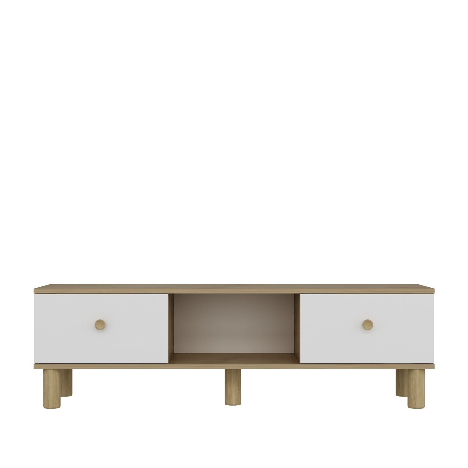 Móvel de TV – 150 cm x 40,6 cm – Carvalho Safira e Branco – MDF
